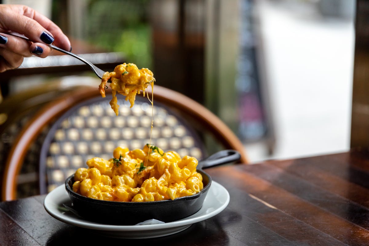 mac and cheese in a bowl
