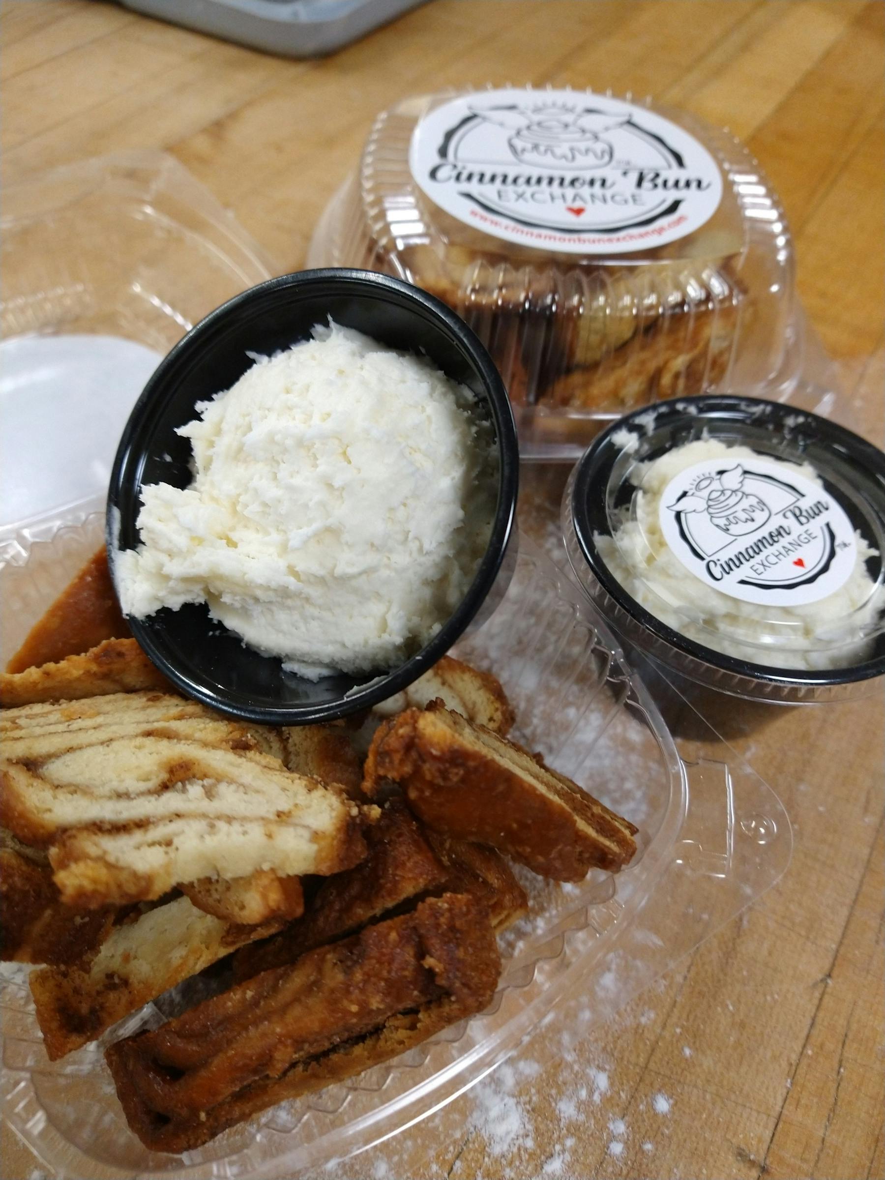 Crunchy Cinnamon Bun chips and icing