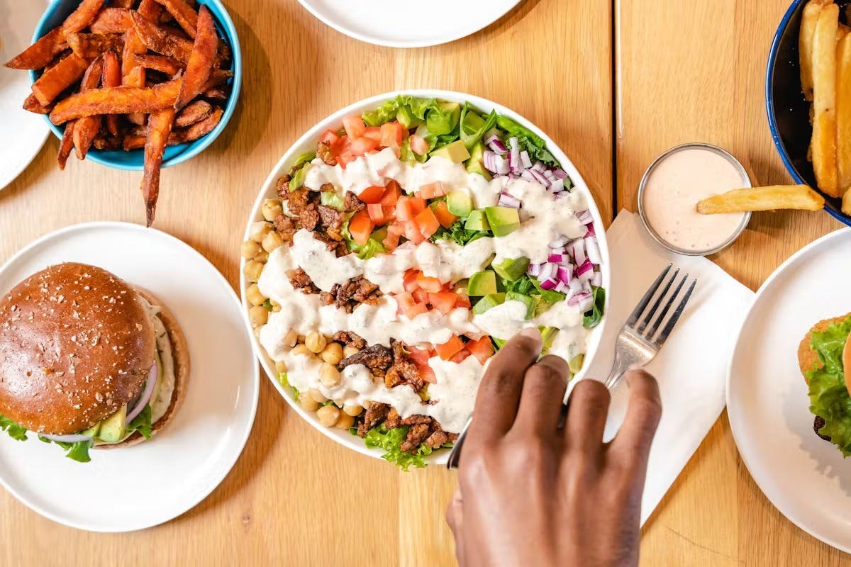 a plate of food on a table