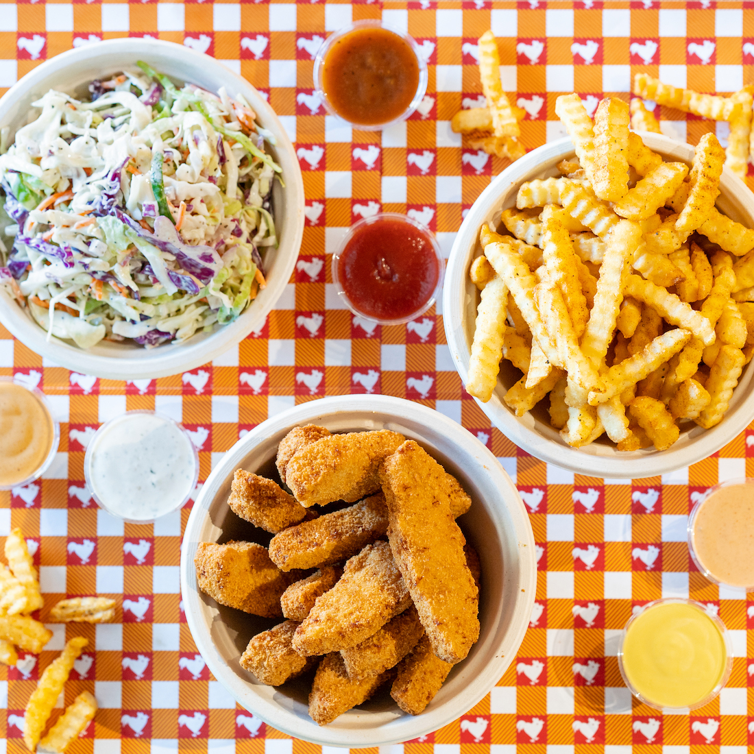 a tray of food on a plate