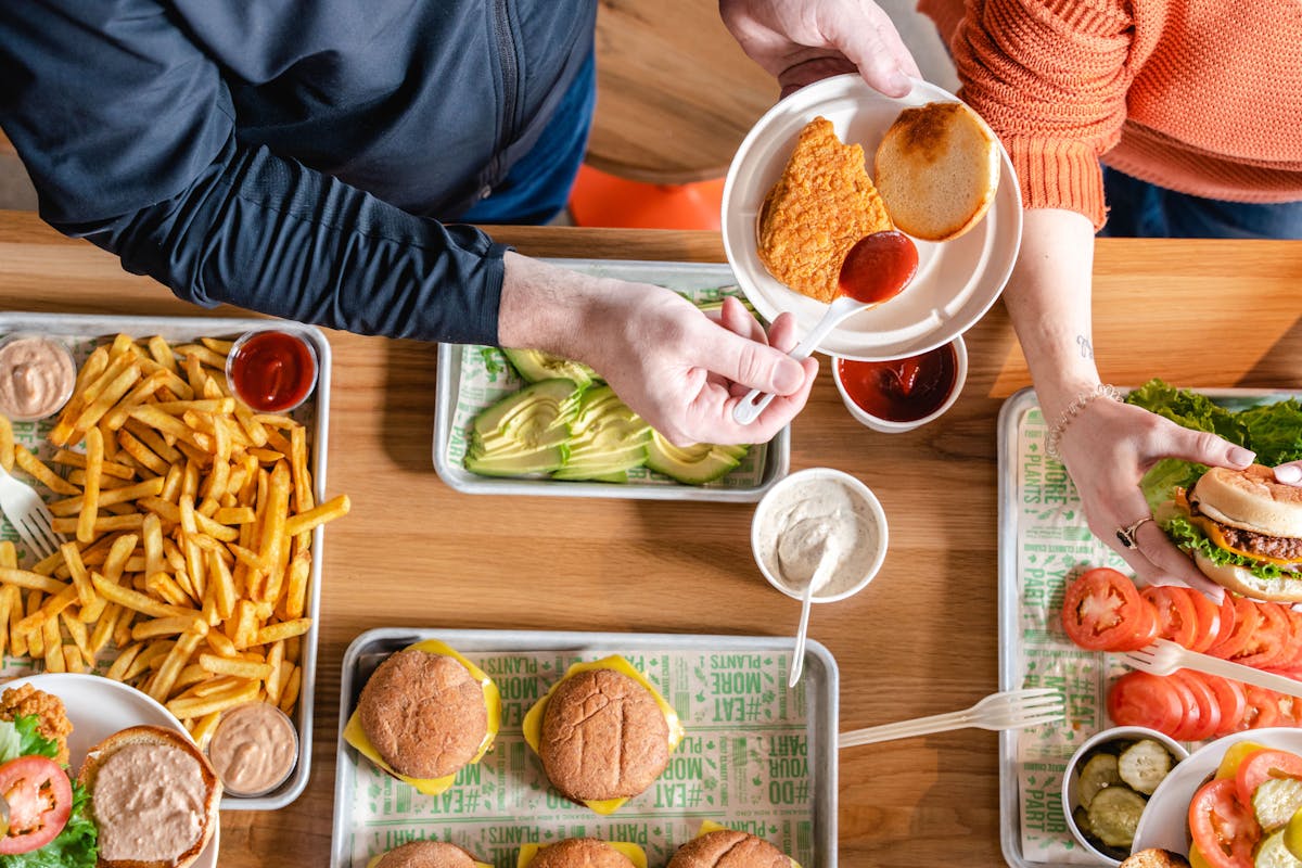 image of people eating catering