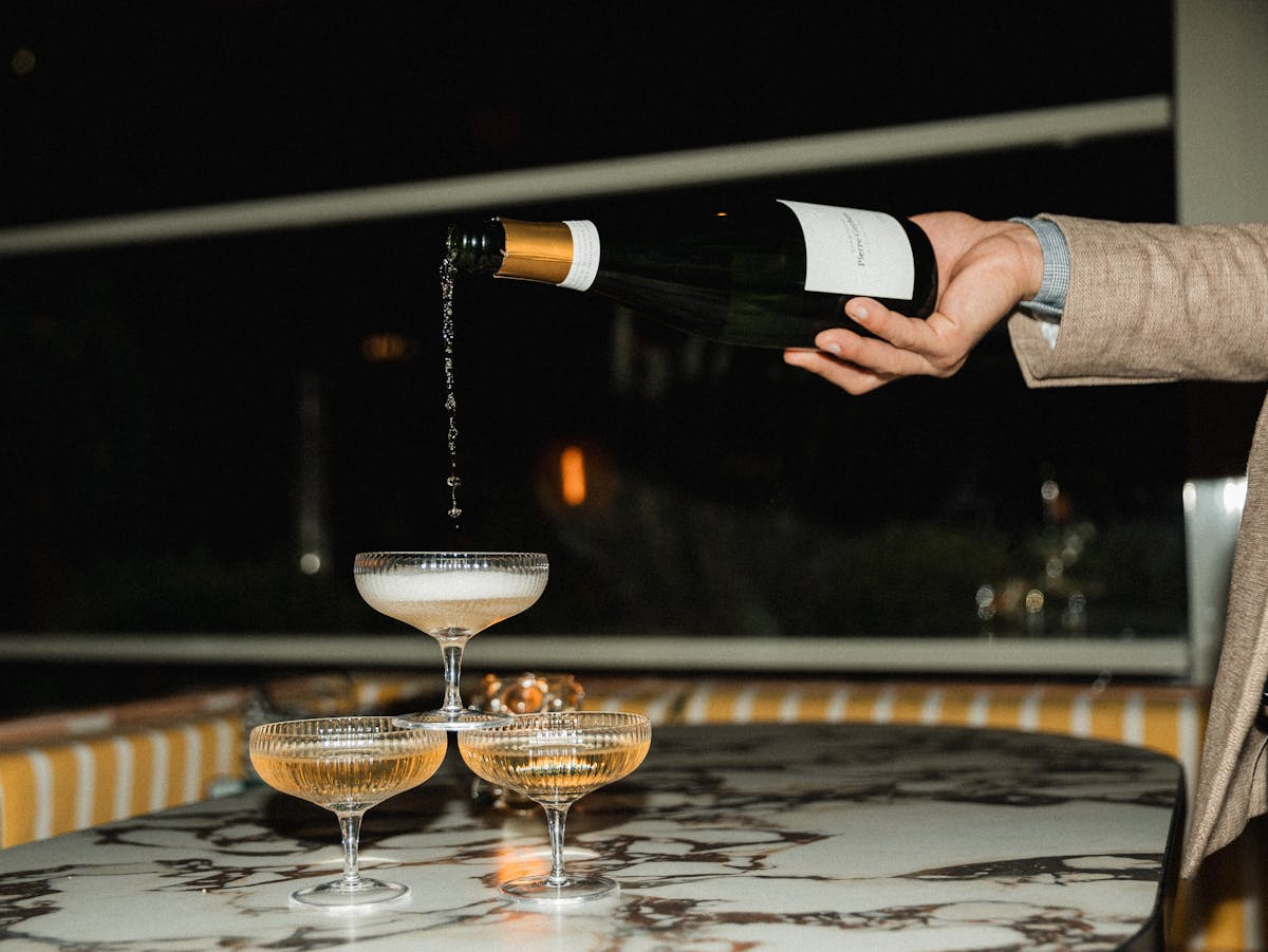 a person holding a wine glass