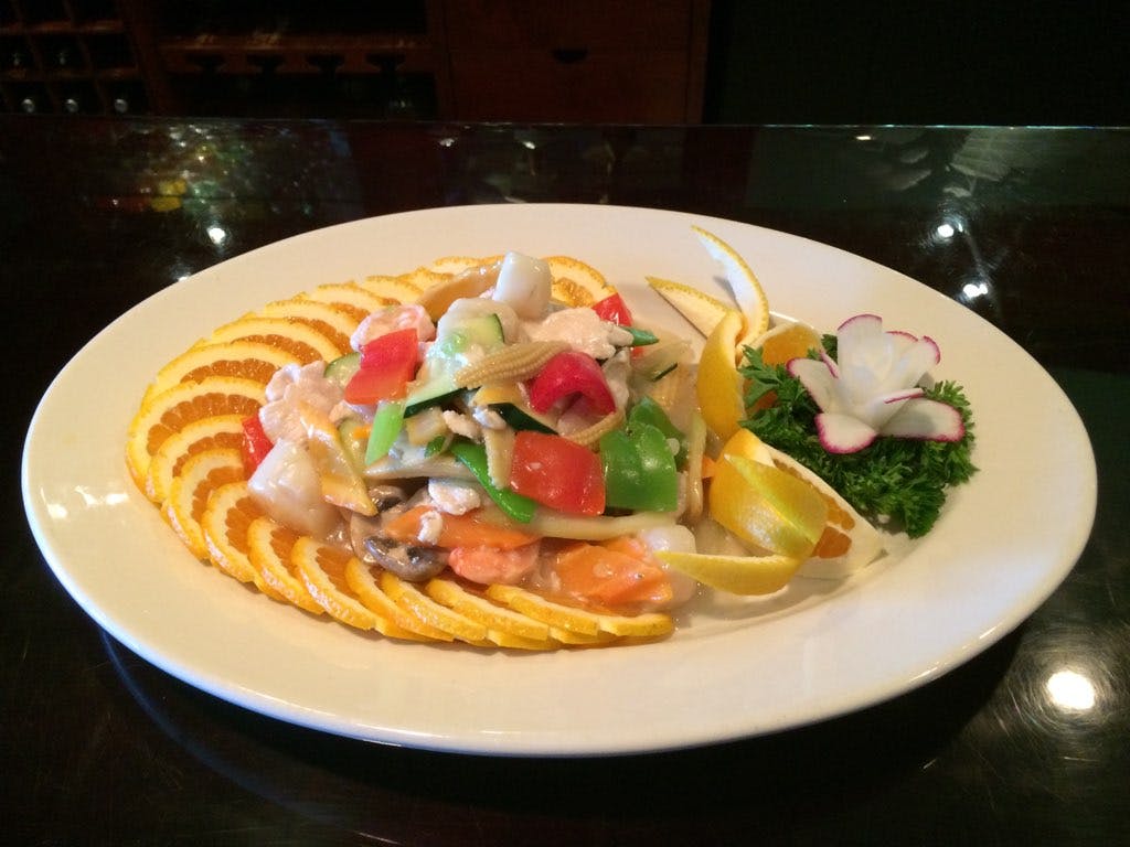 a plate of food on a table