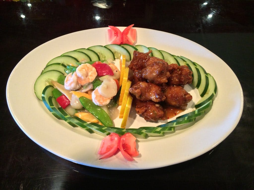 a plate of food on a table