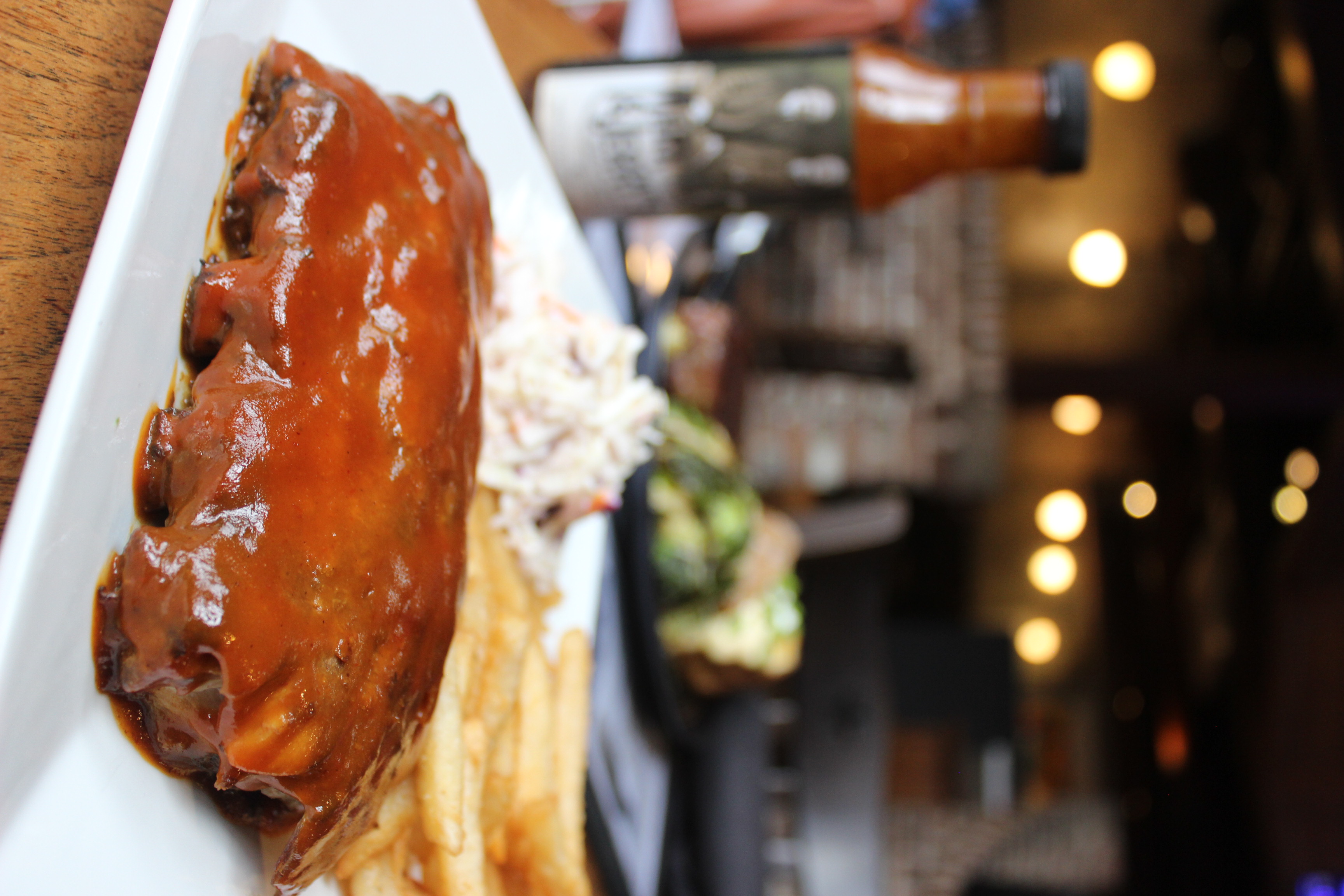 a plate of food with a sauce on it