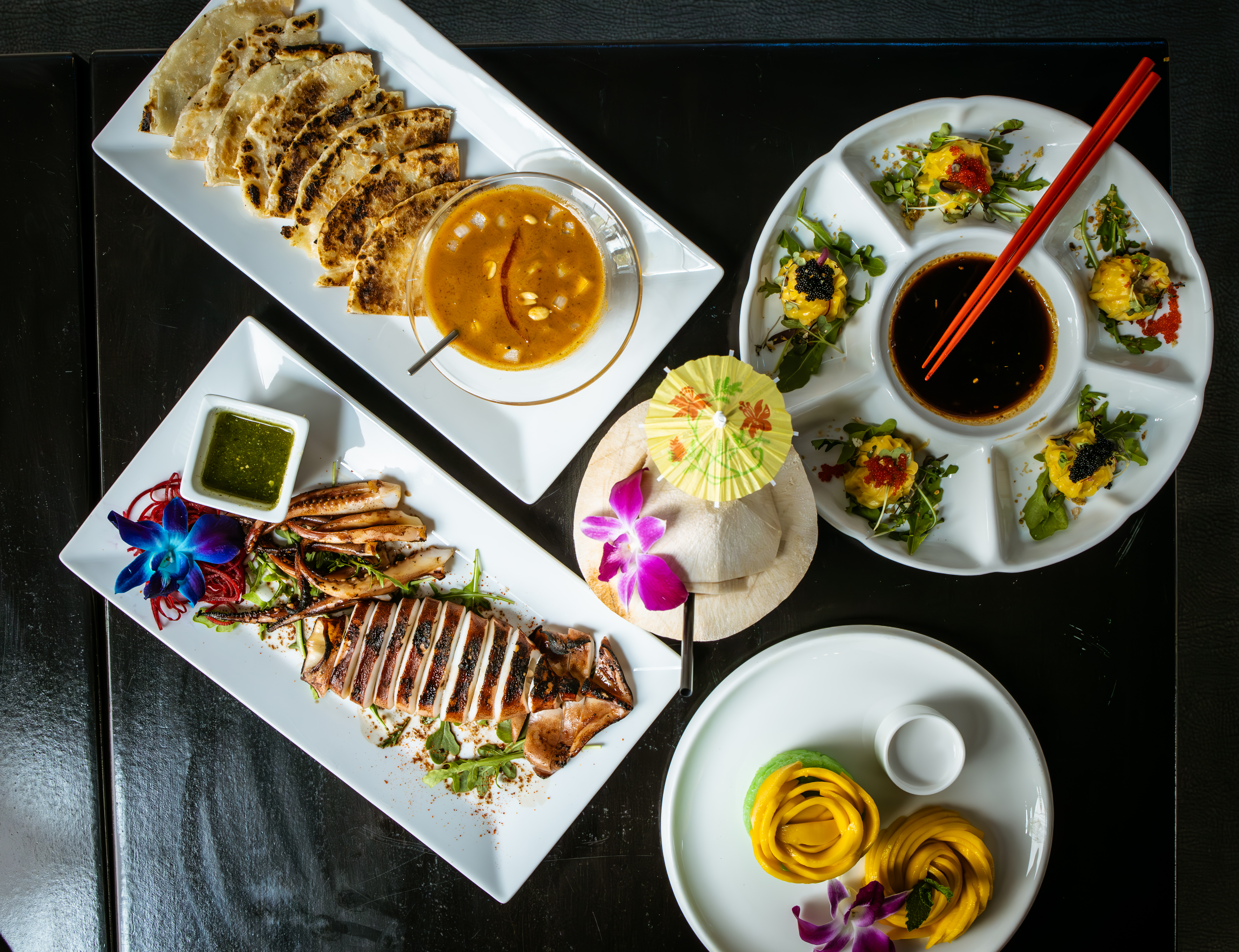 a box filled with different types of food on a table