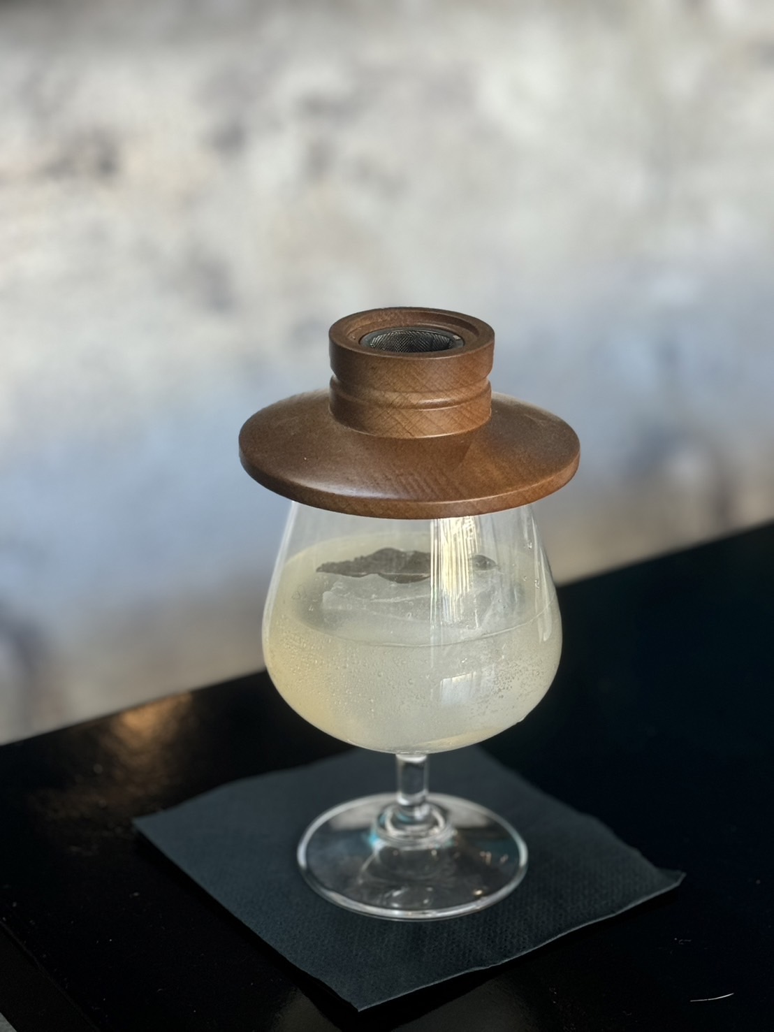 a glass vase on a table