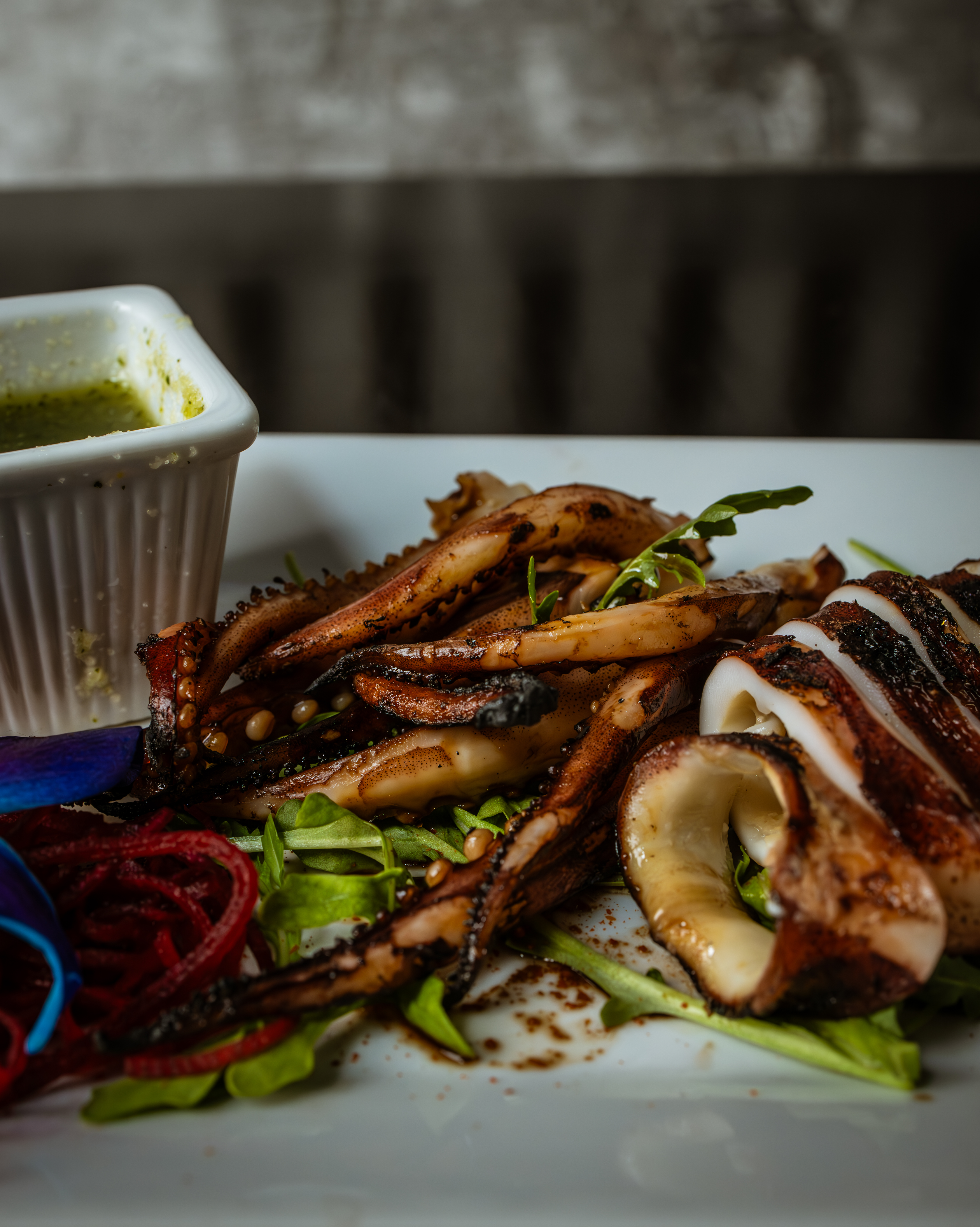 a tray of food on a plate