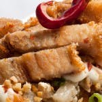 a close up of food