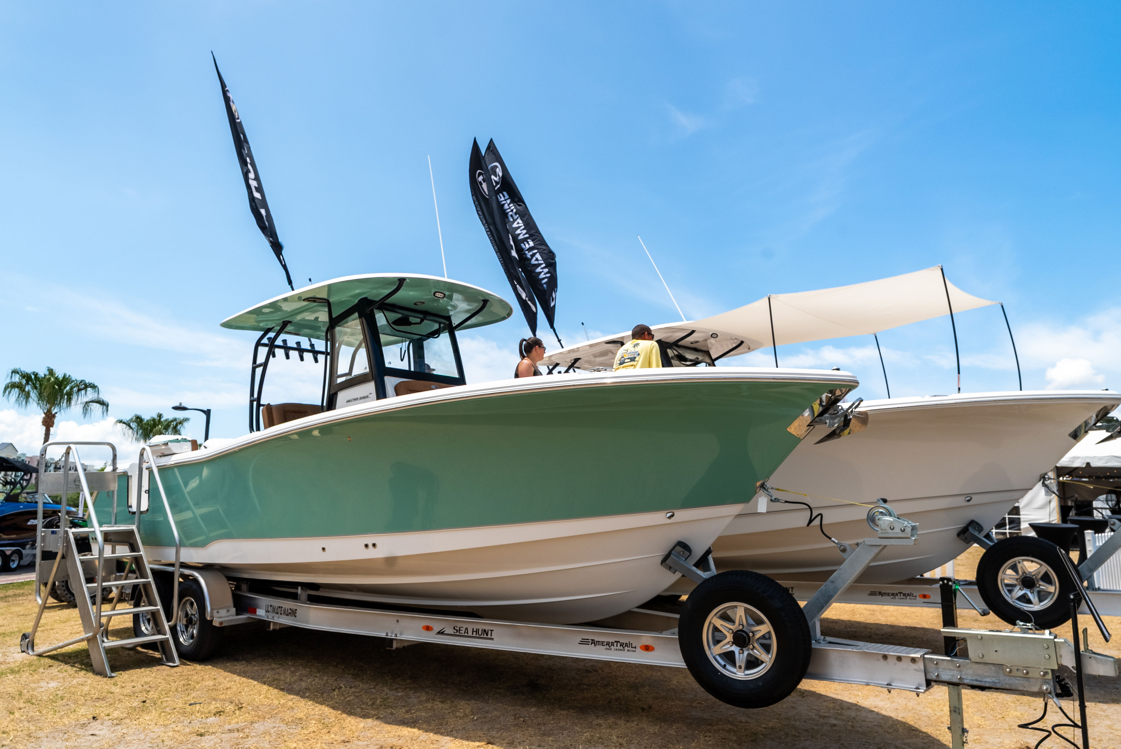 a boat on a trailer