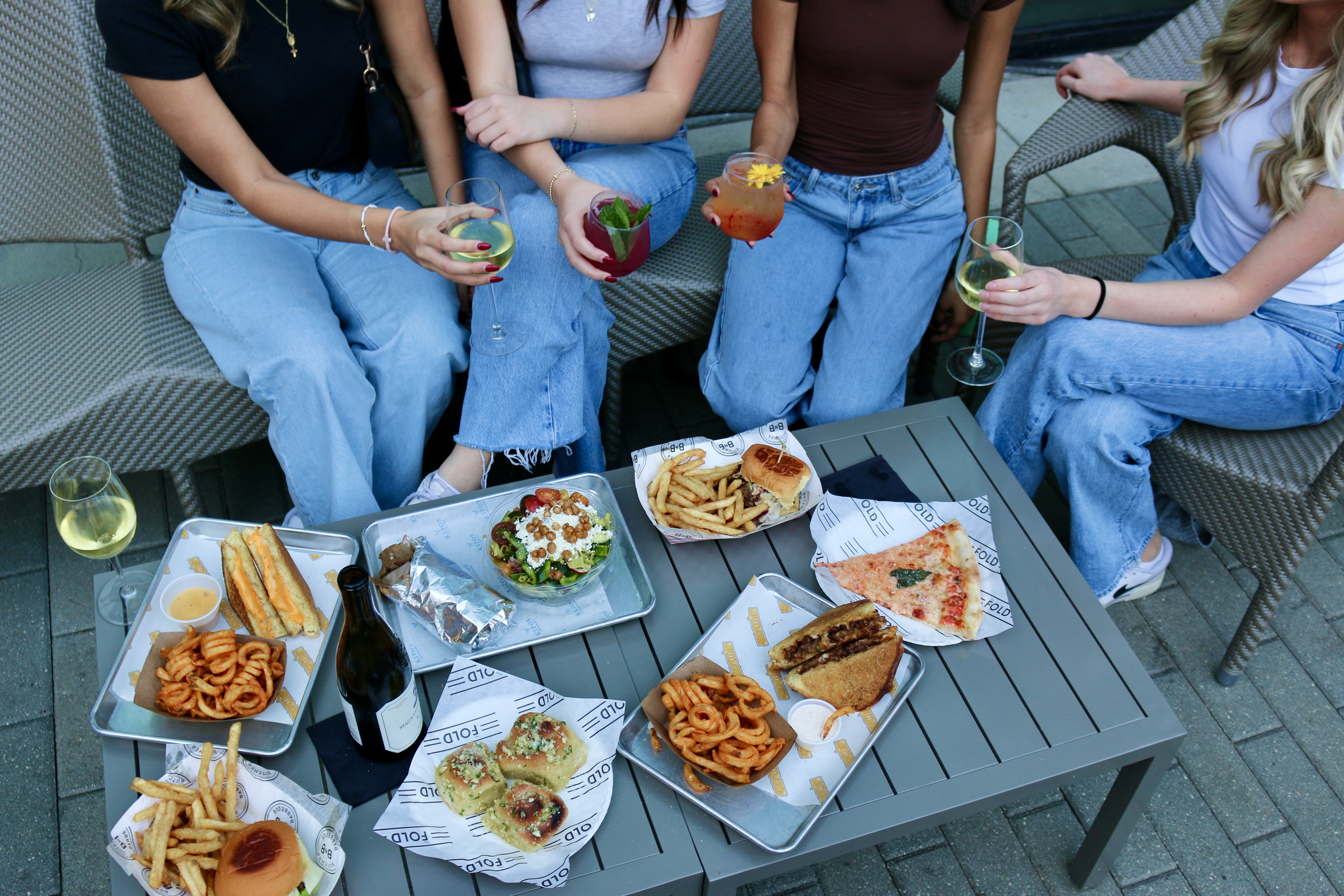 a group of people dining