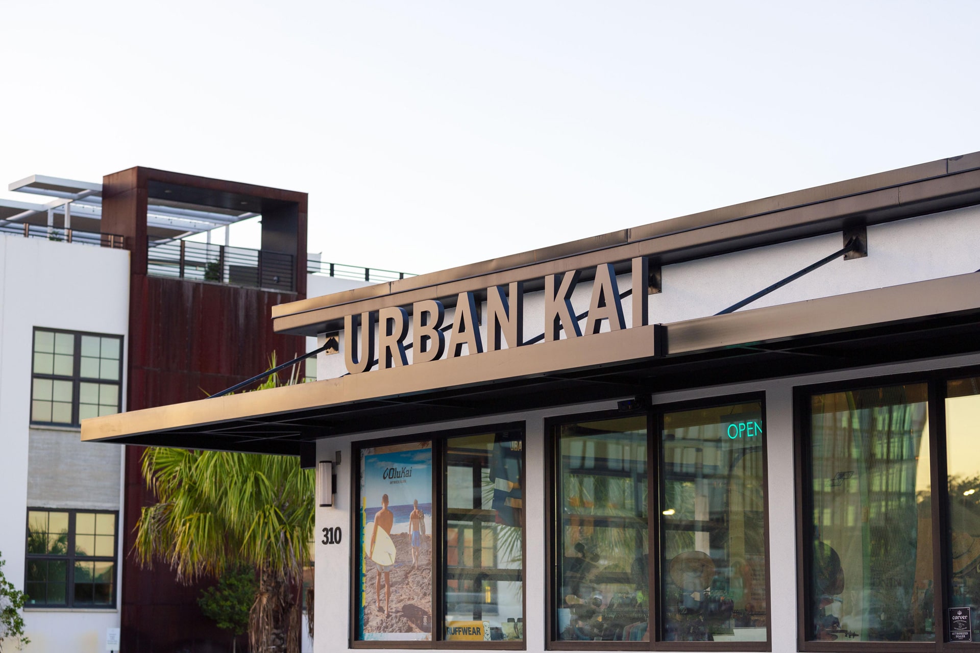 a store front at day