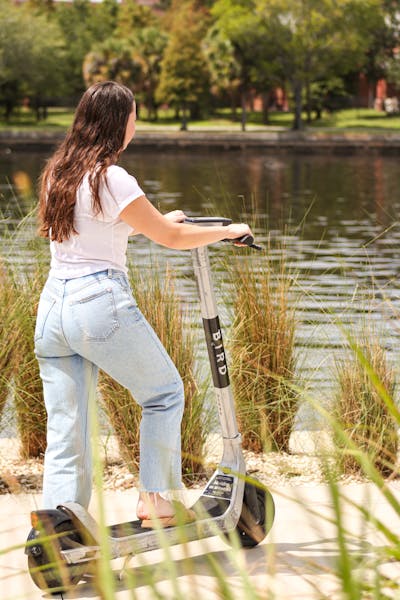 a person riding a skate board in the water