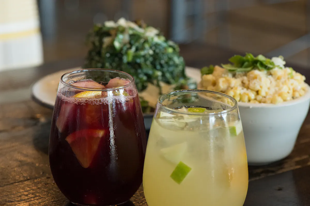 a close up of drinks