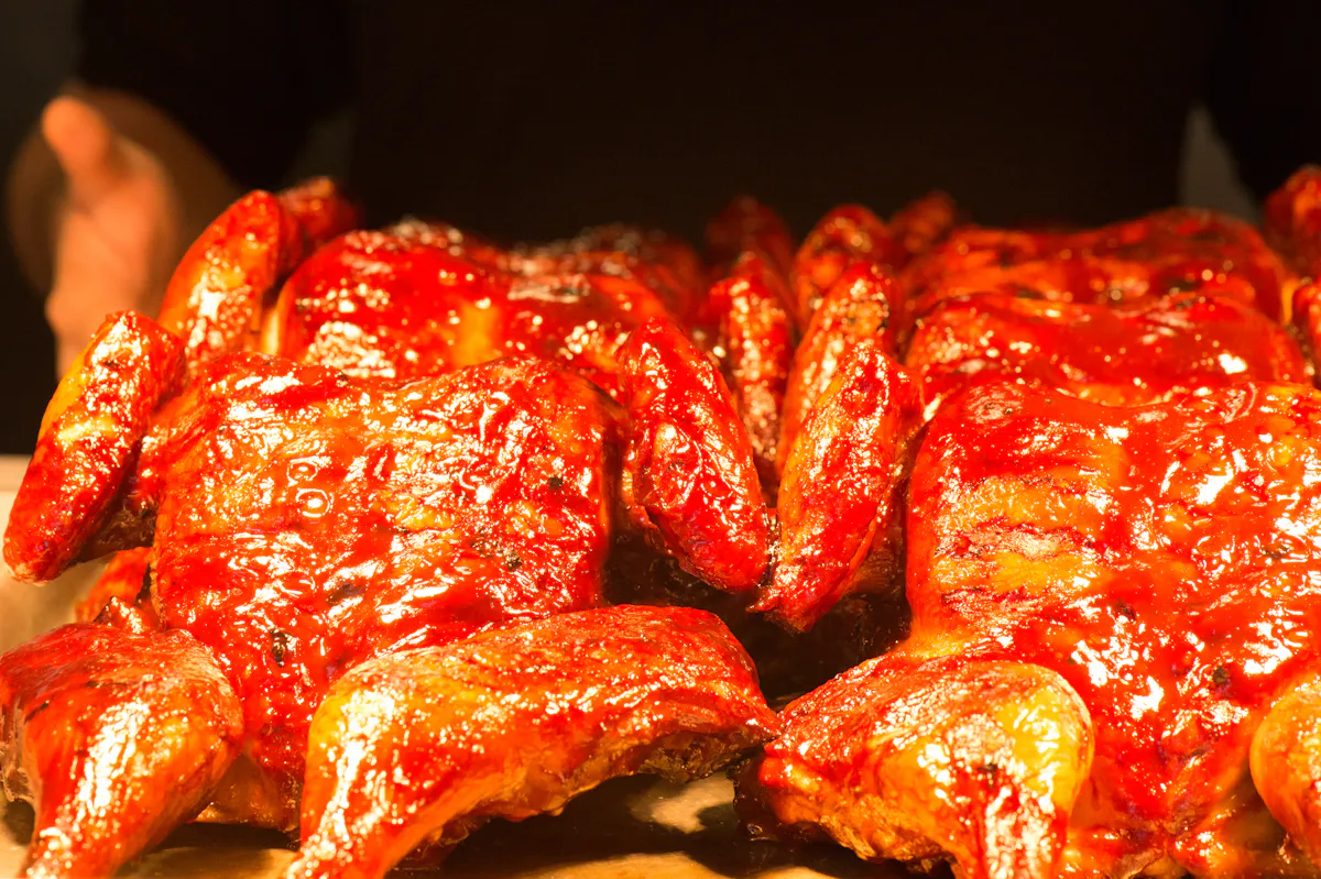 a close up of food