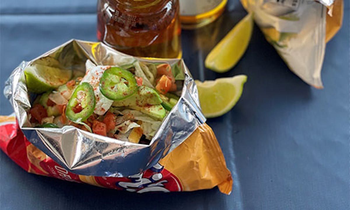 a bag of food on a table
