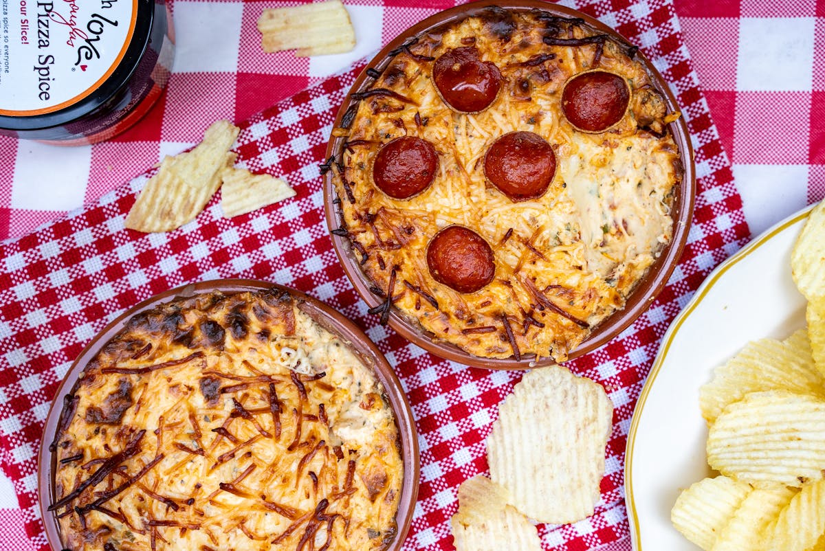 a photo of bubbling pizza spice dip