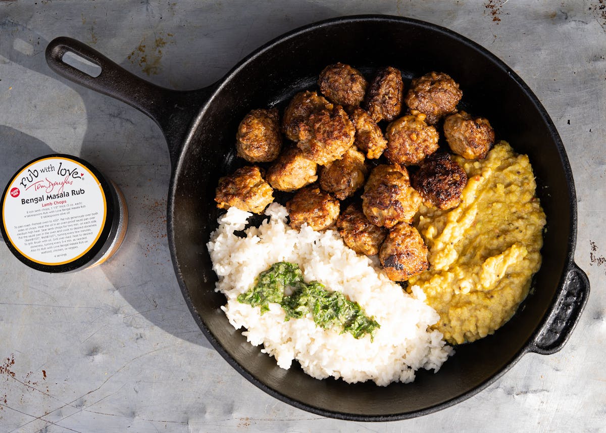 a pan of food on a table