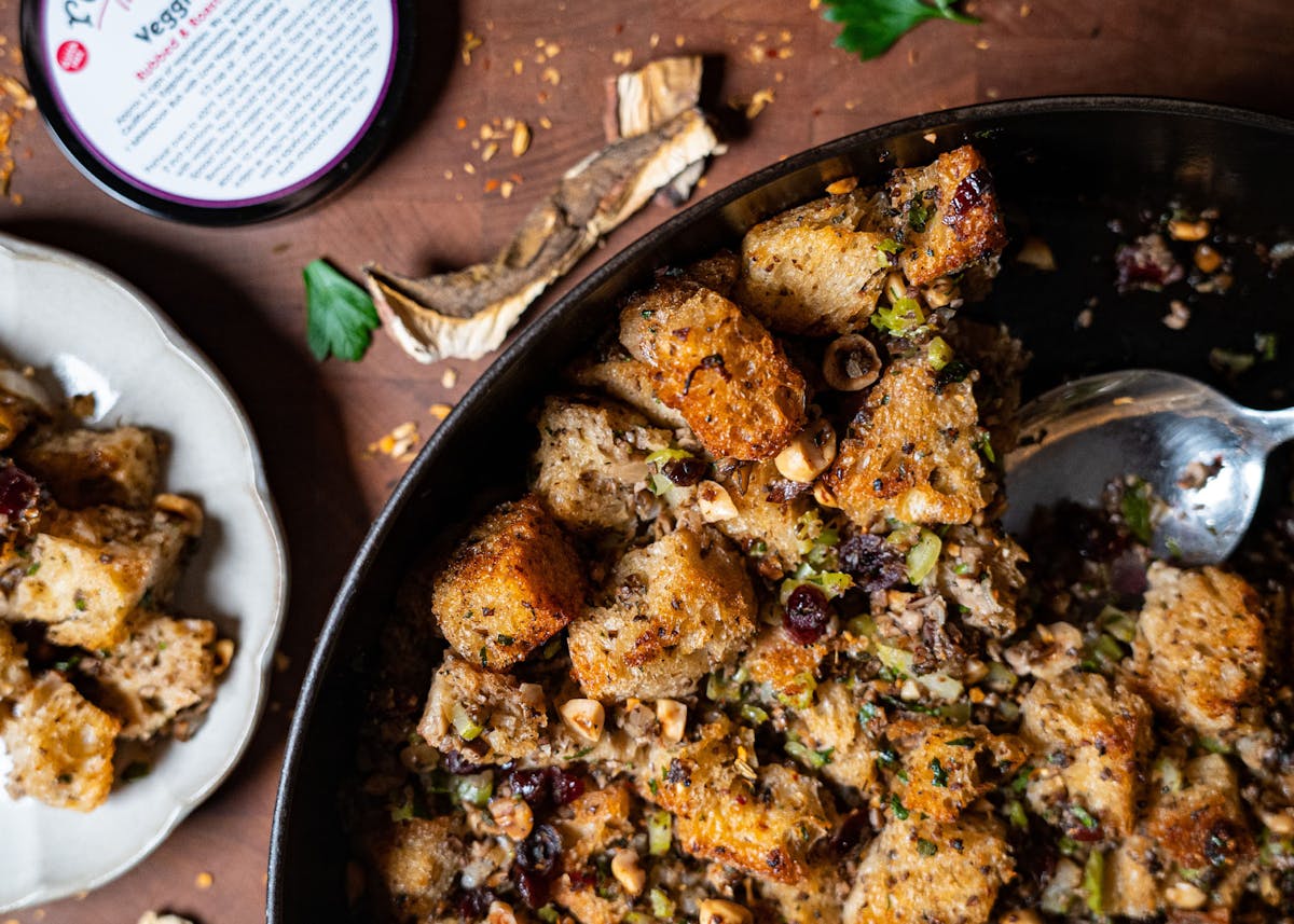 a pan of food on a plate