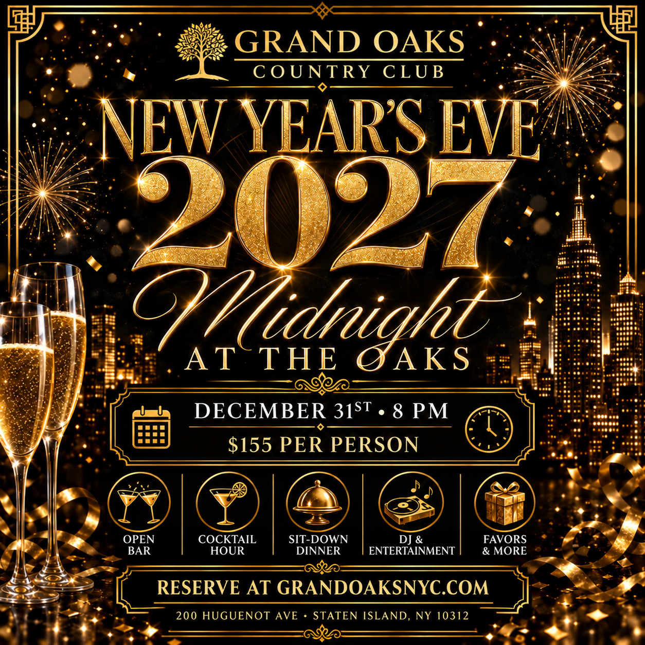 a poster for a new year's eve party