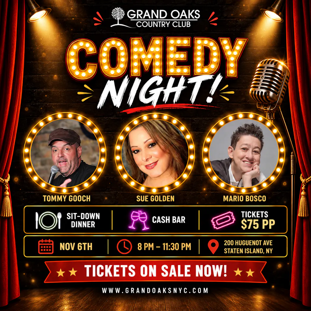a poster for a comedy night