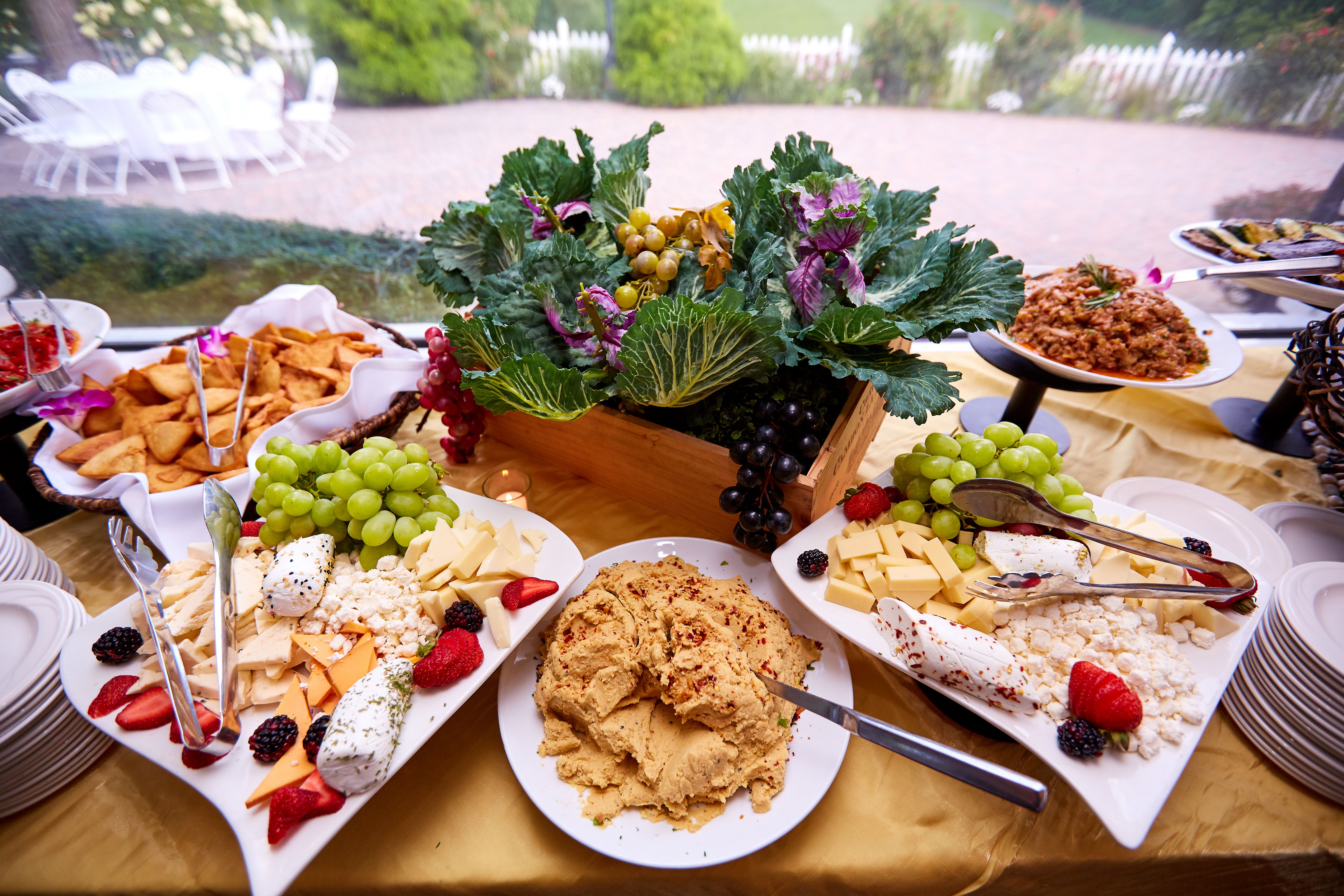a bunch of food on a plate on a table