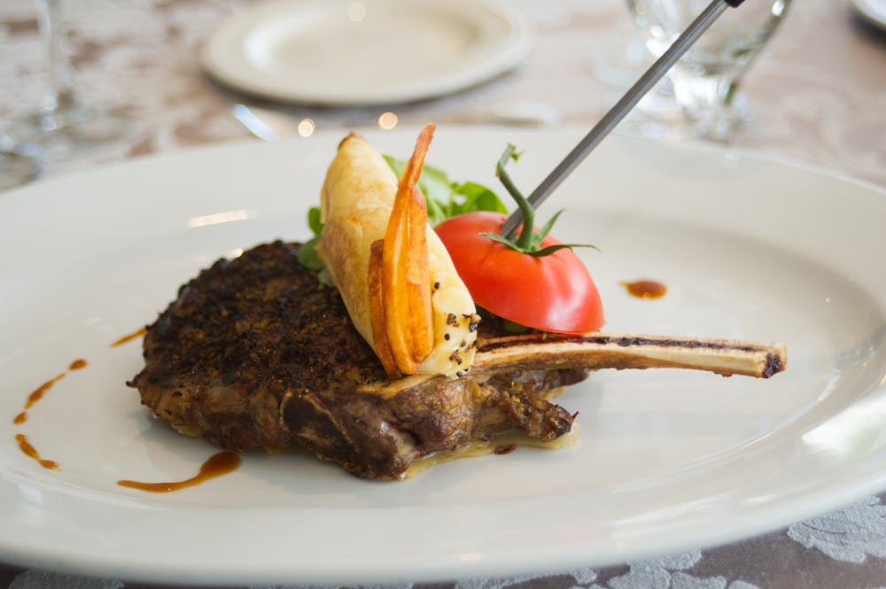 a plate of food on a table