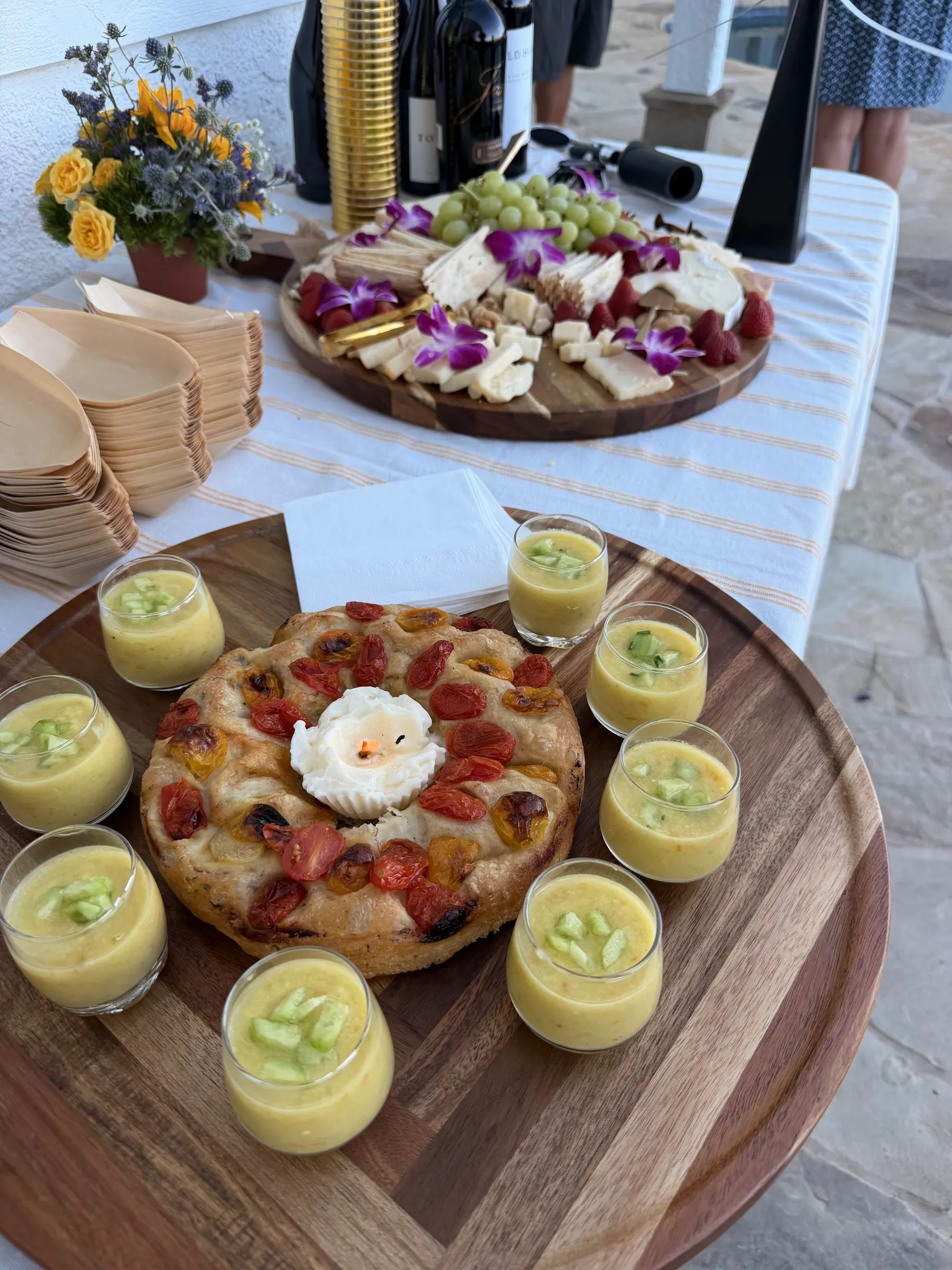a table with food on it