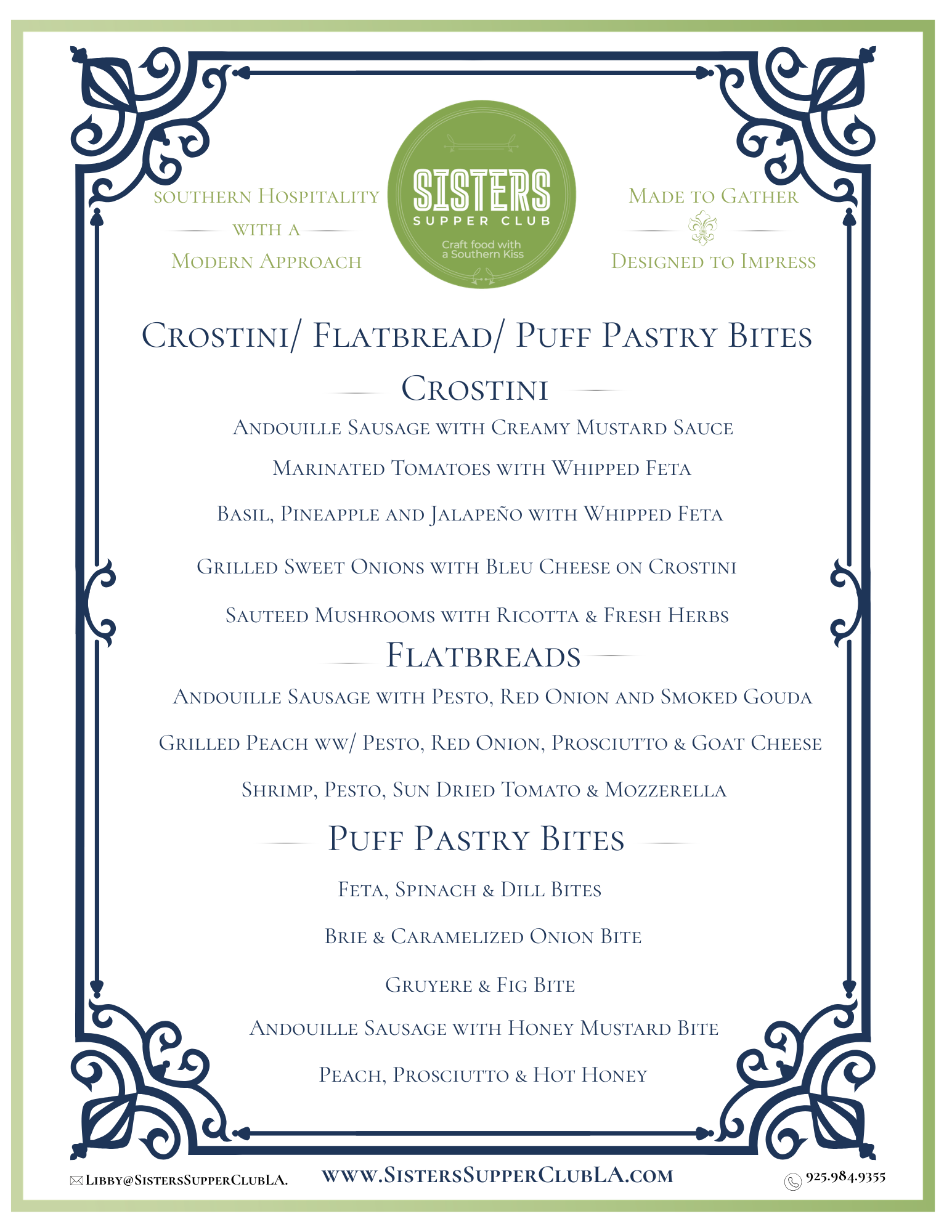 a menu of a restaurant
