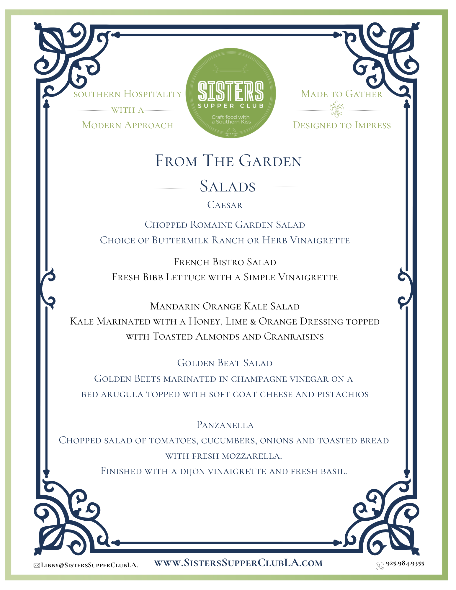 a menu of a restaurant