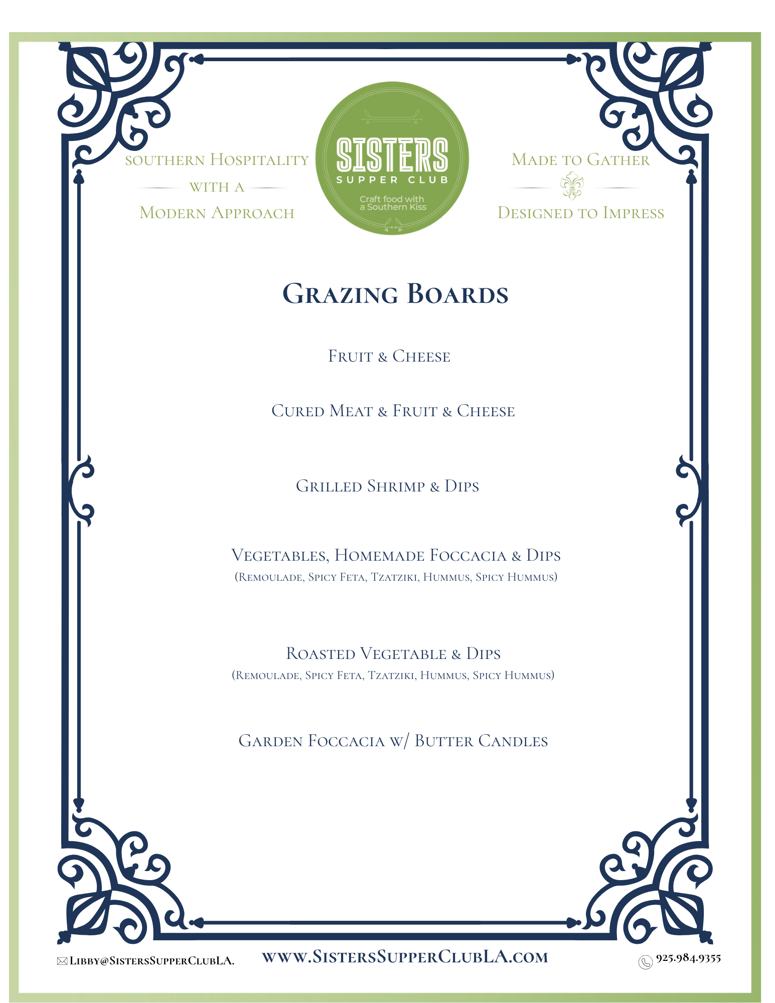 a menu of a restaurant