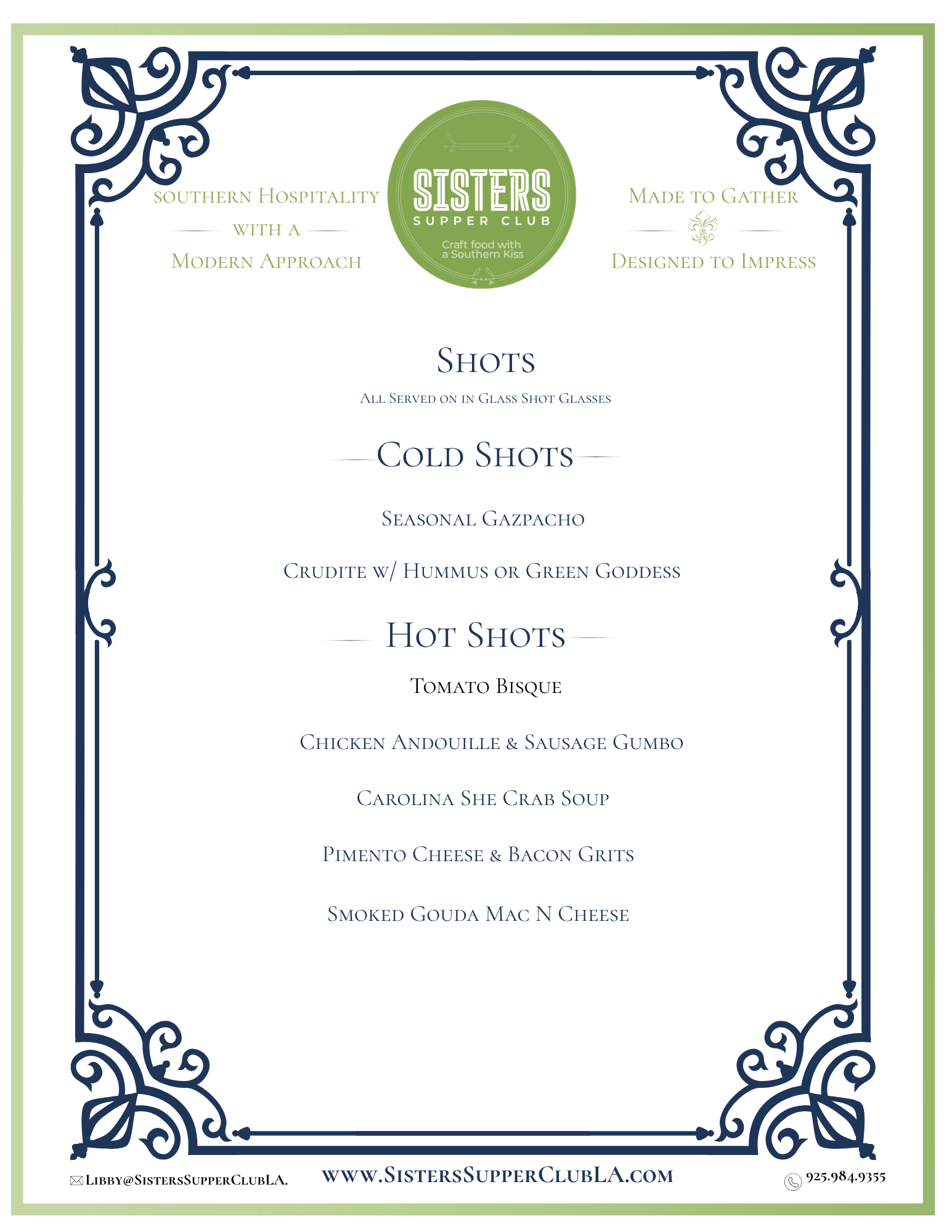 a menu of a restaurant