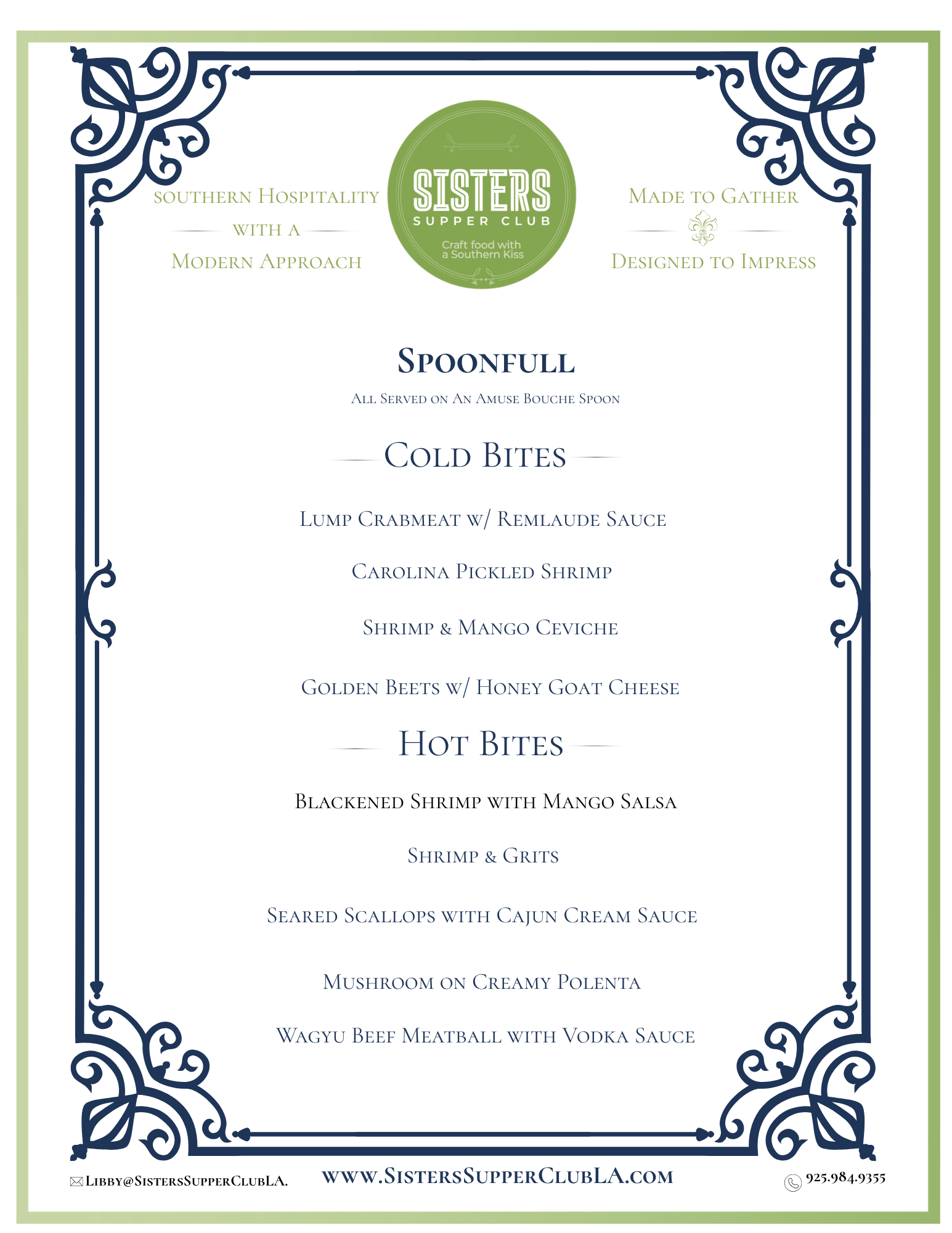 a menu of a restaurant