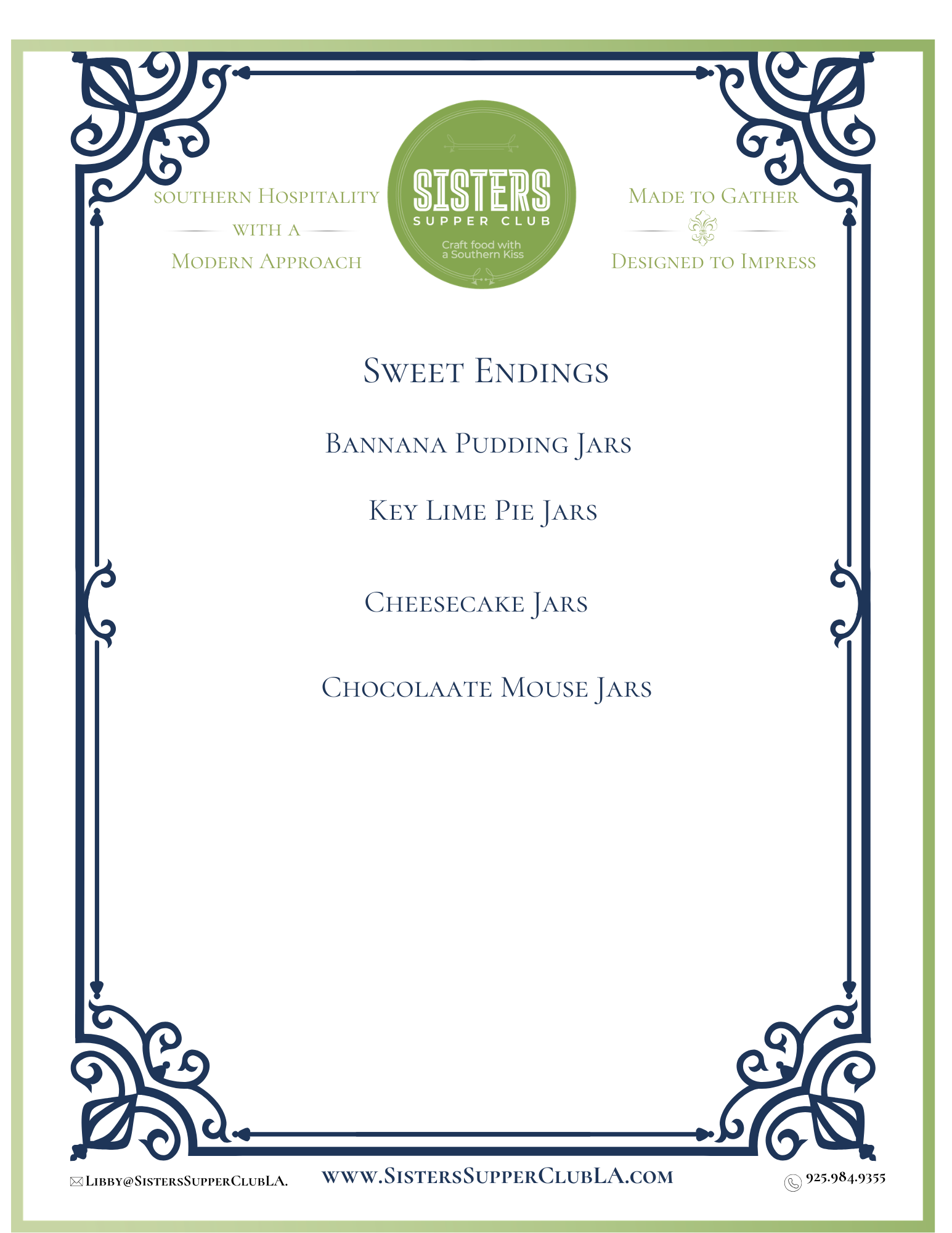 a menu of a restaurant