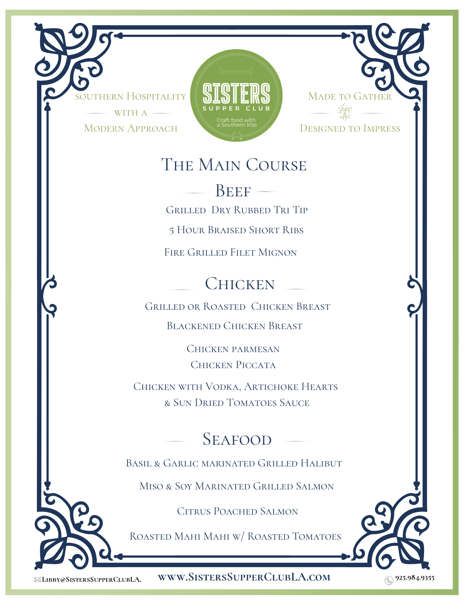 a menu of a restaurant