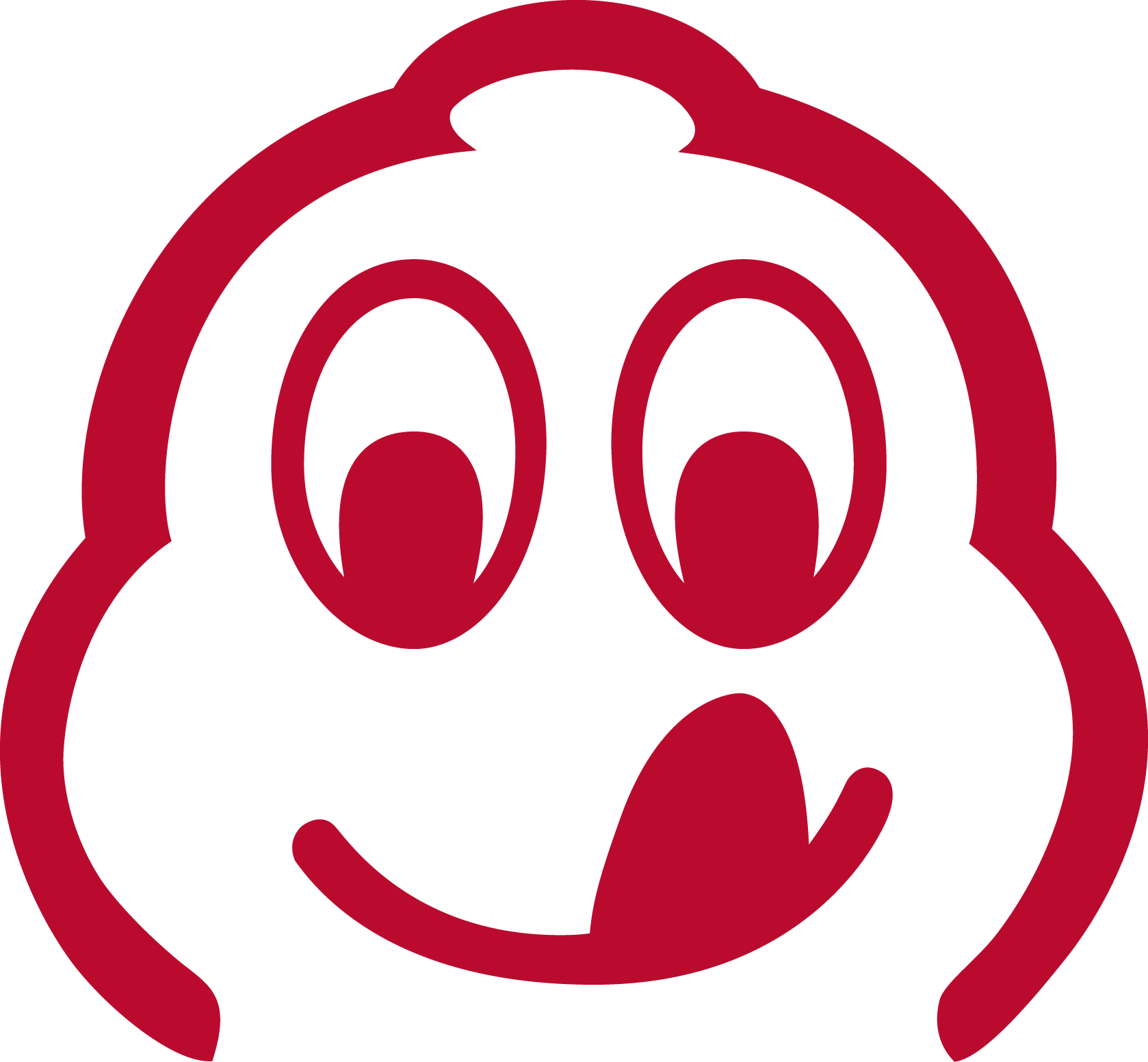 a red and black cartoon face