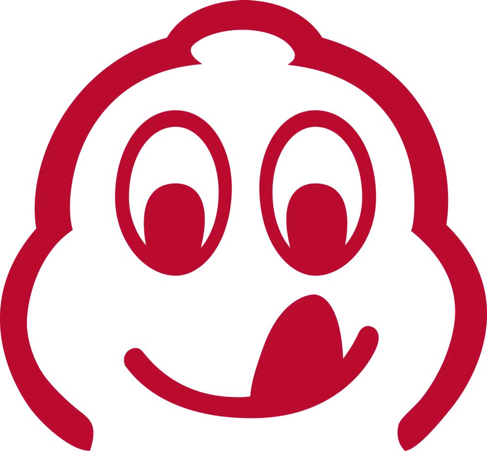 a red and black cartoon face