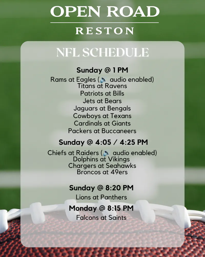 a football schedule with a football on the side