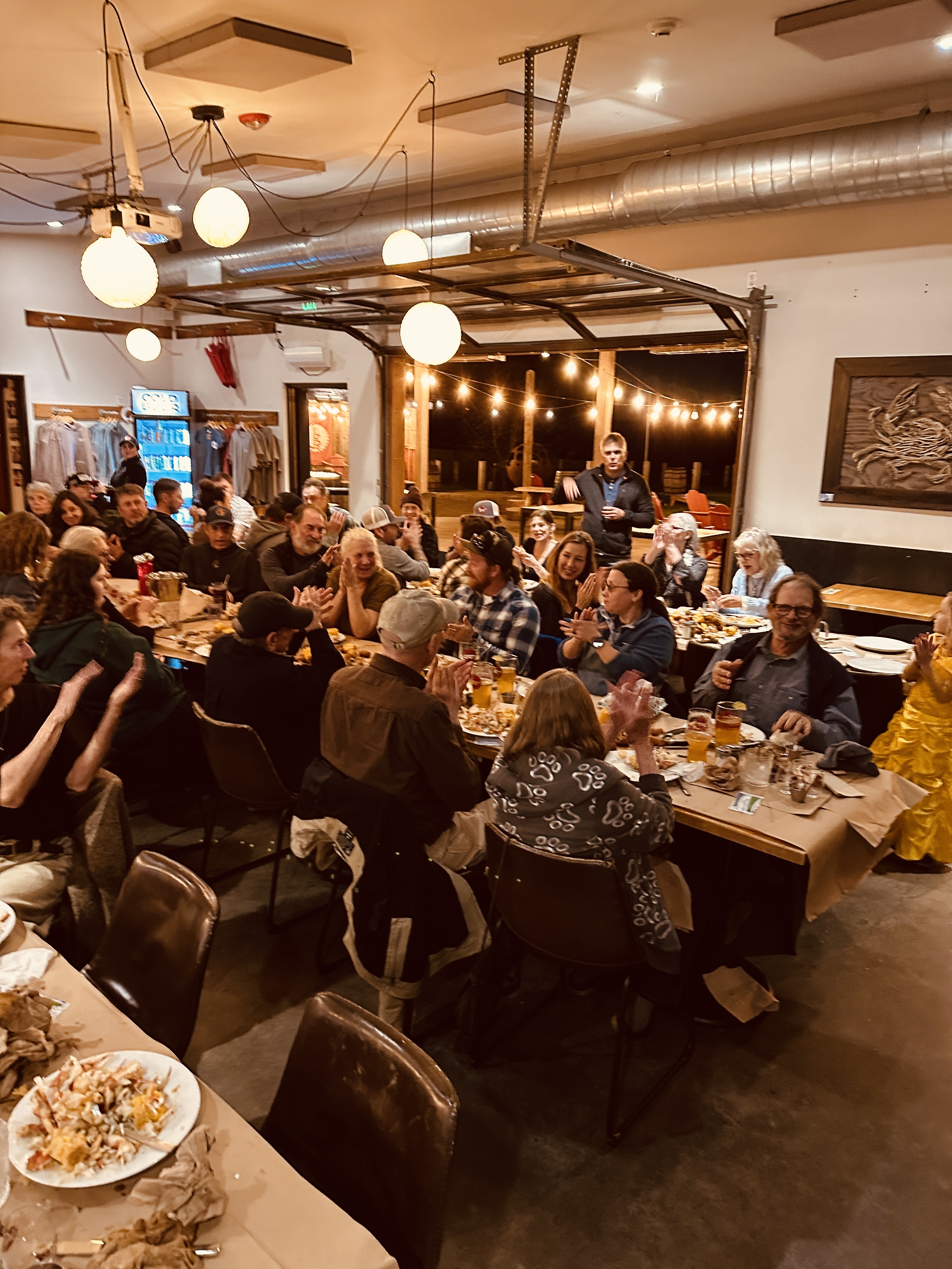 a group of people in a room