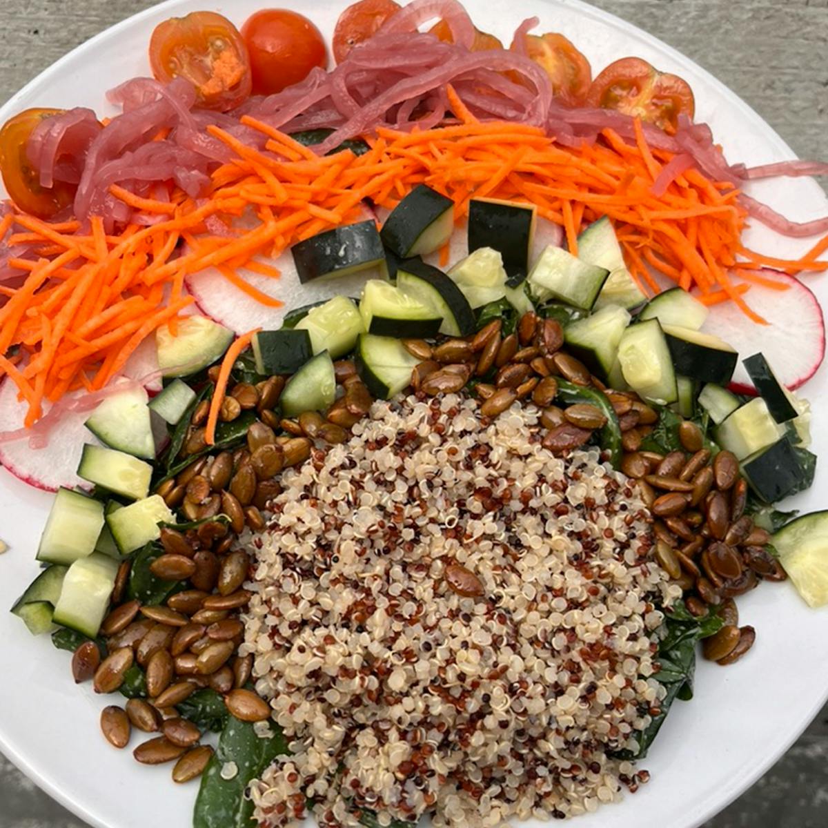a plate full of food