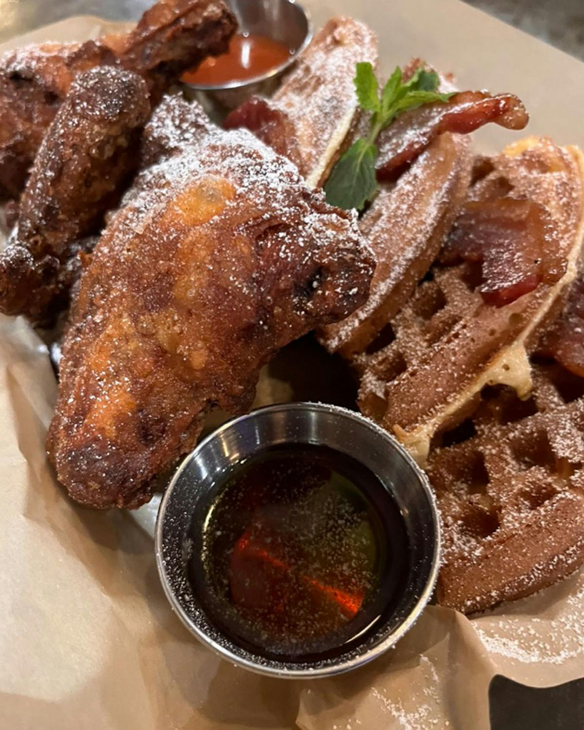 a close up of food