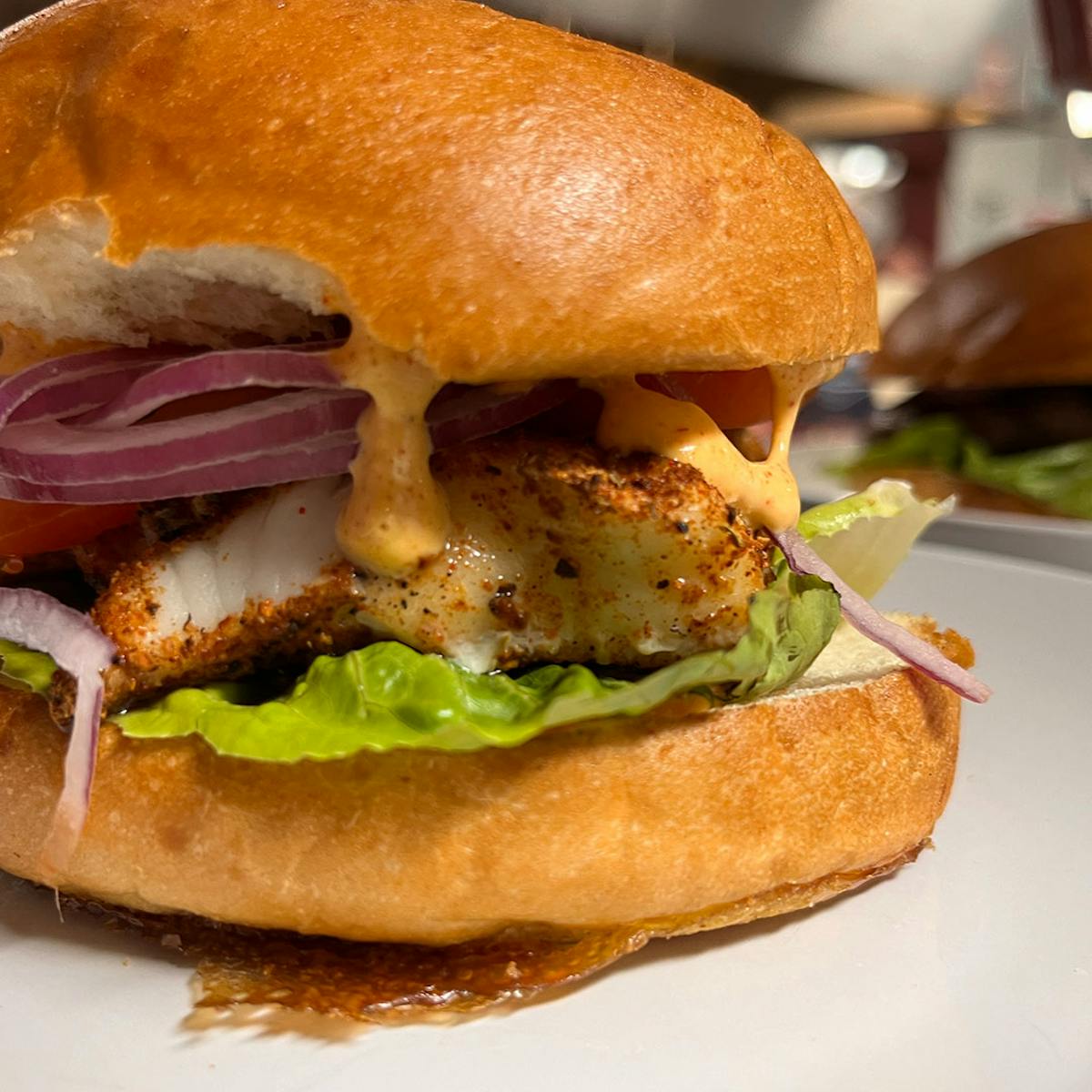 a large sandwich sitting on top of a table