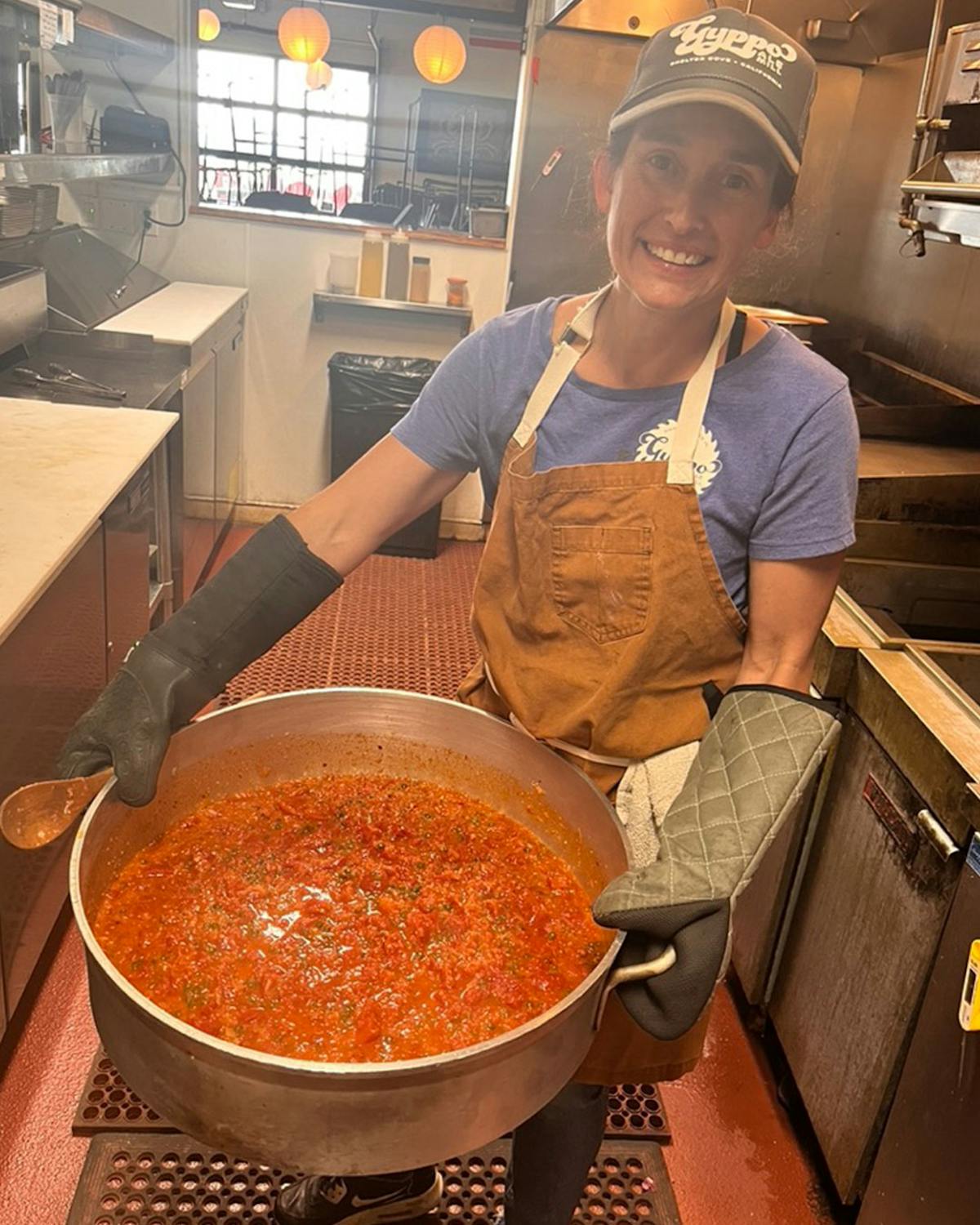a person preparing food in a bowl