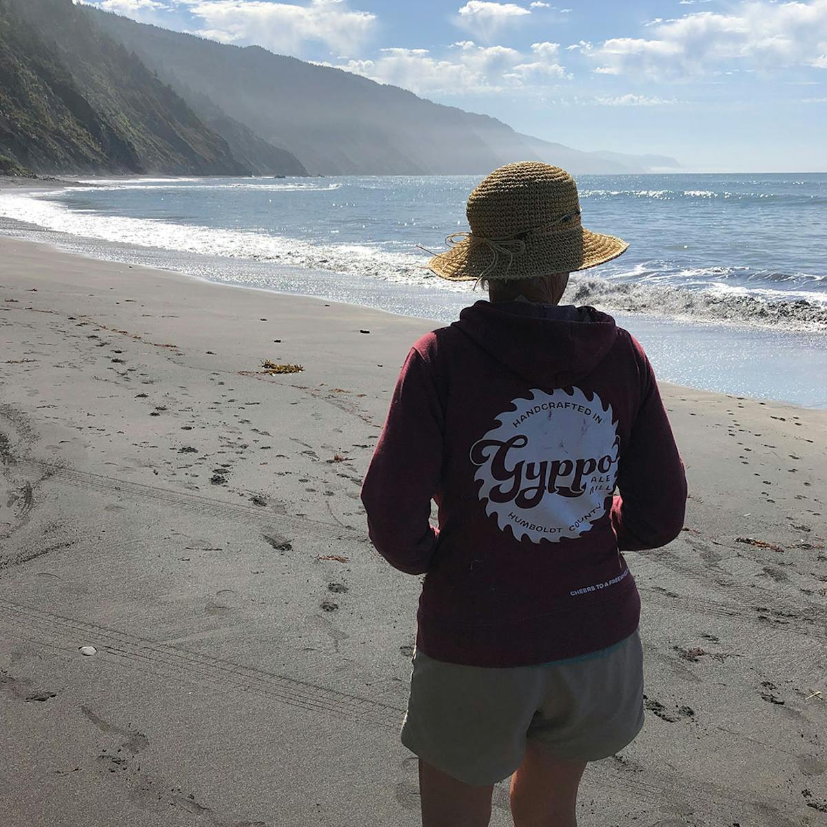 a person standing on a beach