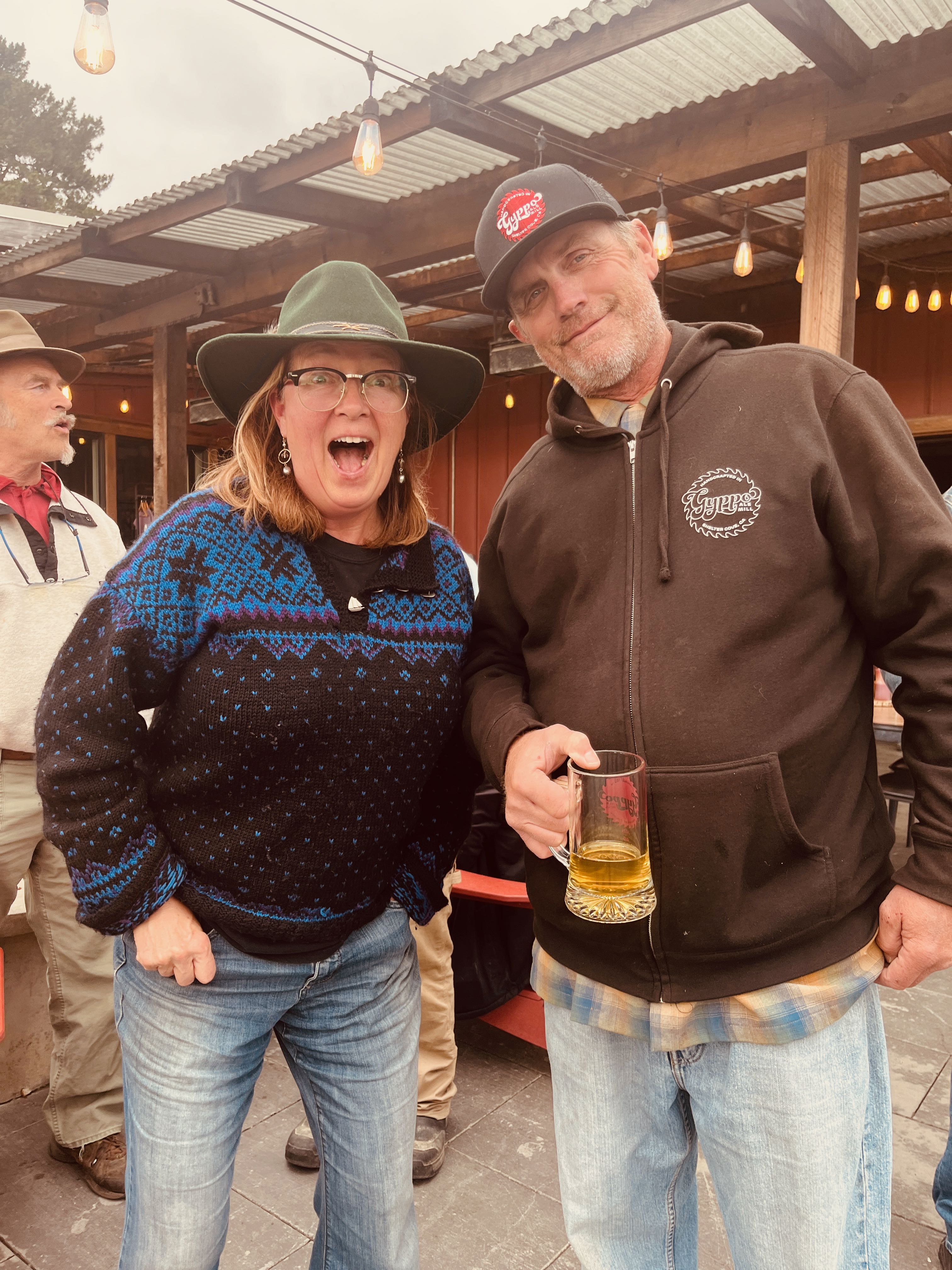 a man and woman standing together
