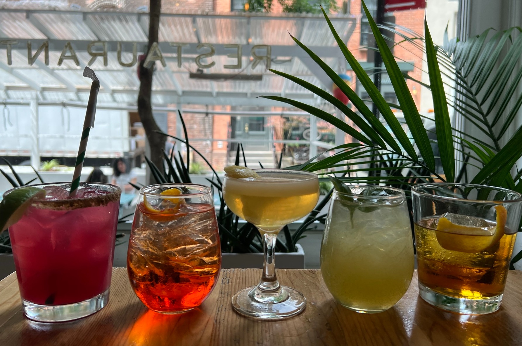 a glass of wine on a table