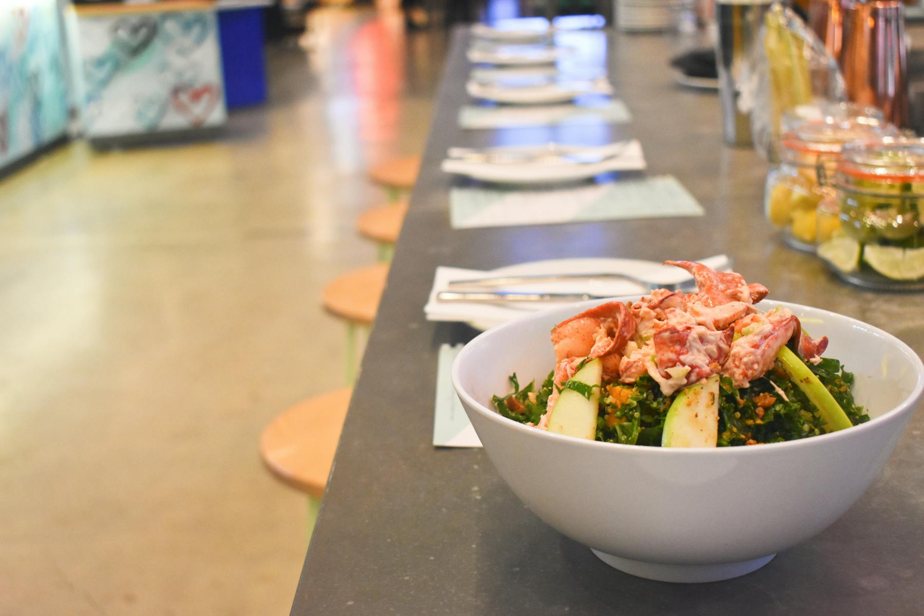 a bowl of food on a table