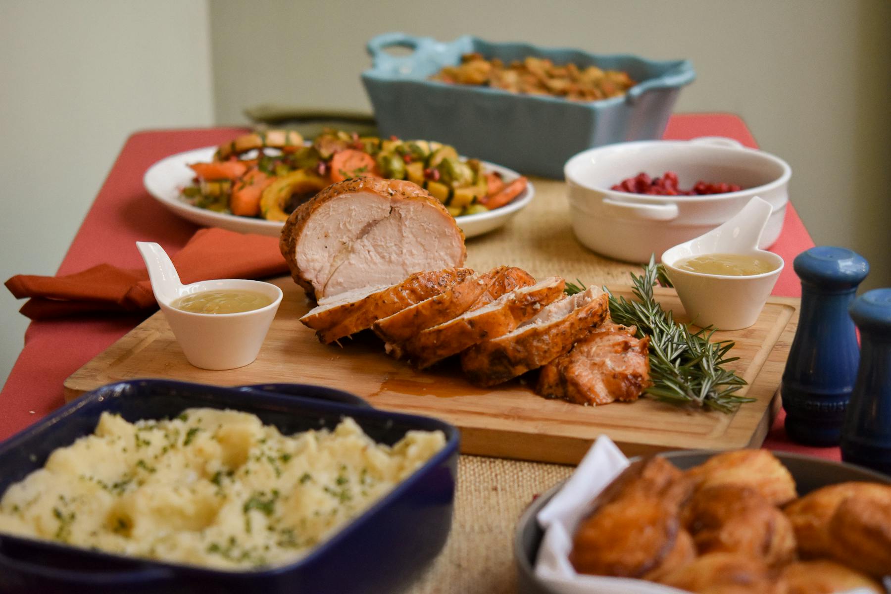 a bunch of food on a table