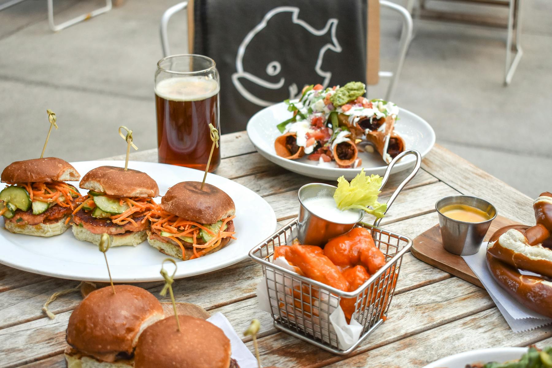 a plate of food on a table