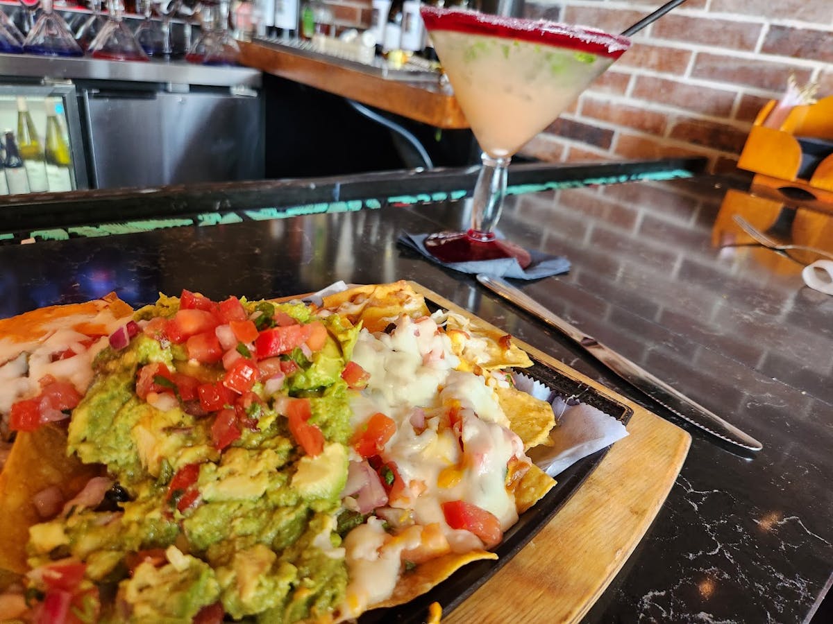 a plate of food and a drink